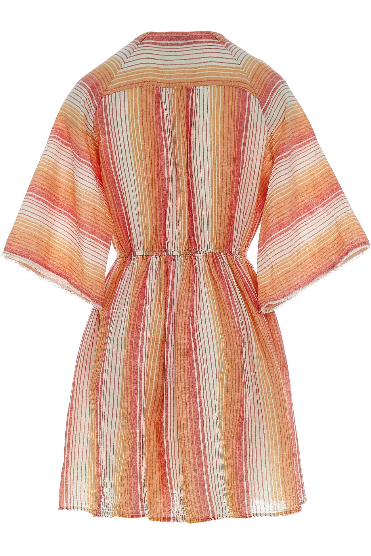 PANDORA SHORT DRESS STRIPE RED ORANGE 2