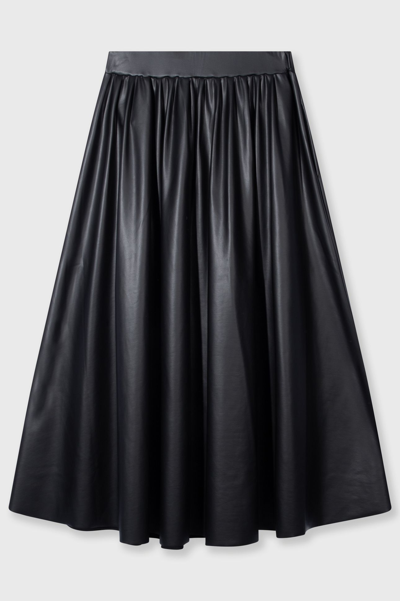 LEATHERLOOK PLEATED SKIRT BLACK 5