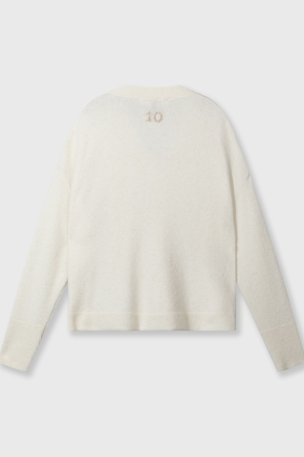 V-NECK KNIT SWEATER ECRU 5