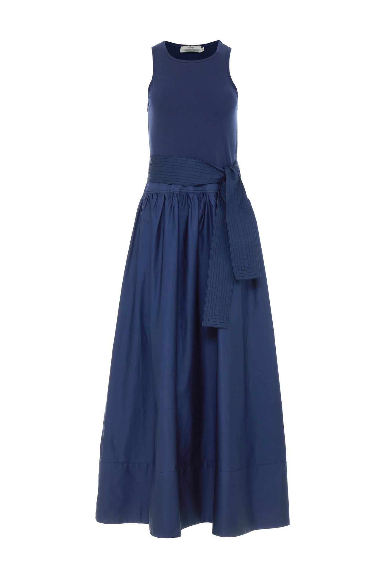 LIVELY LONG DRESS POPLIN WITH BELT NAVY 3