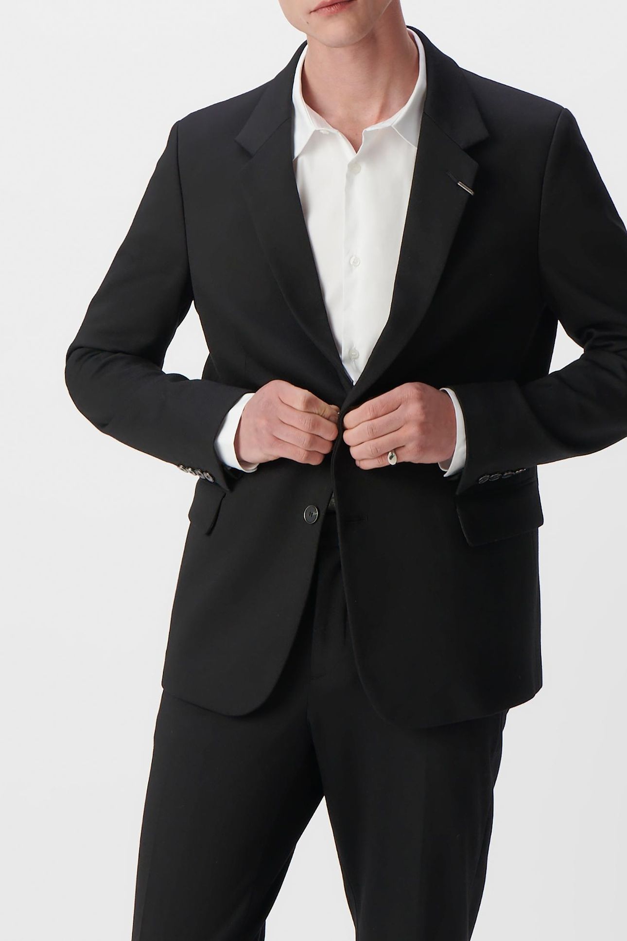 BLACK MILANO KNIT LOOSE SUIT JACKET 2