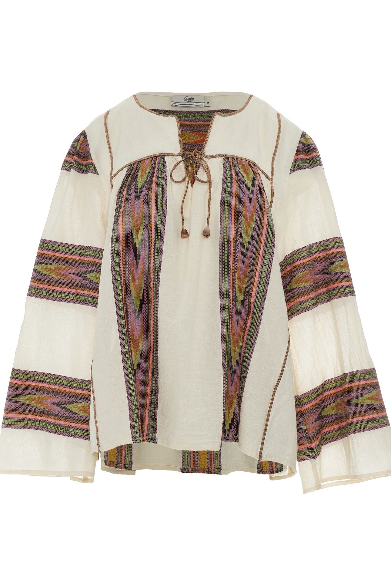 SYMMETRY BLOUSE JACQUARD PINK GREEN 2