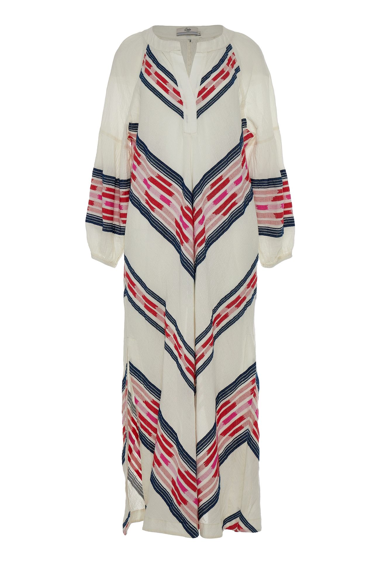 BELOVED LONG DRESS JACQUARD NAVY RED 5