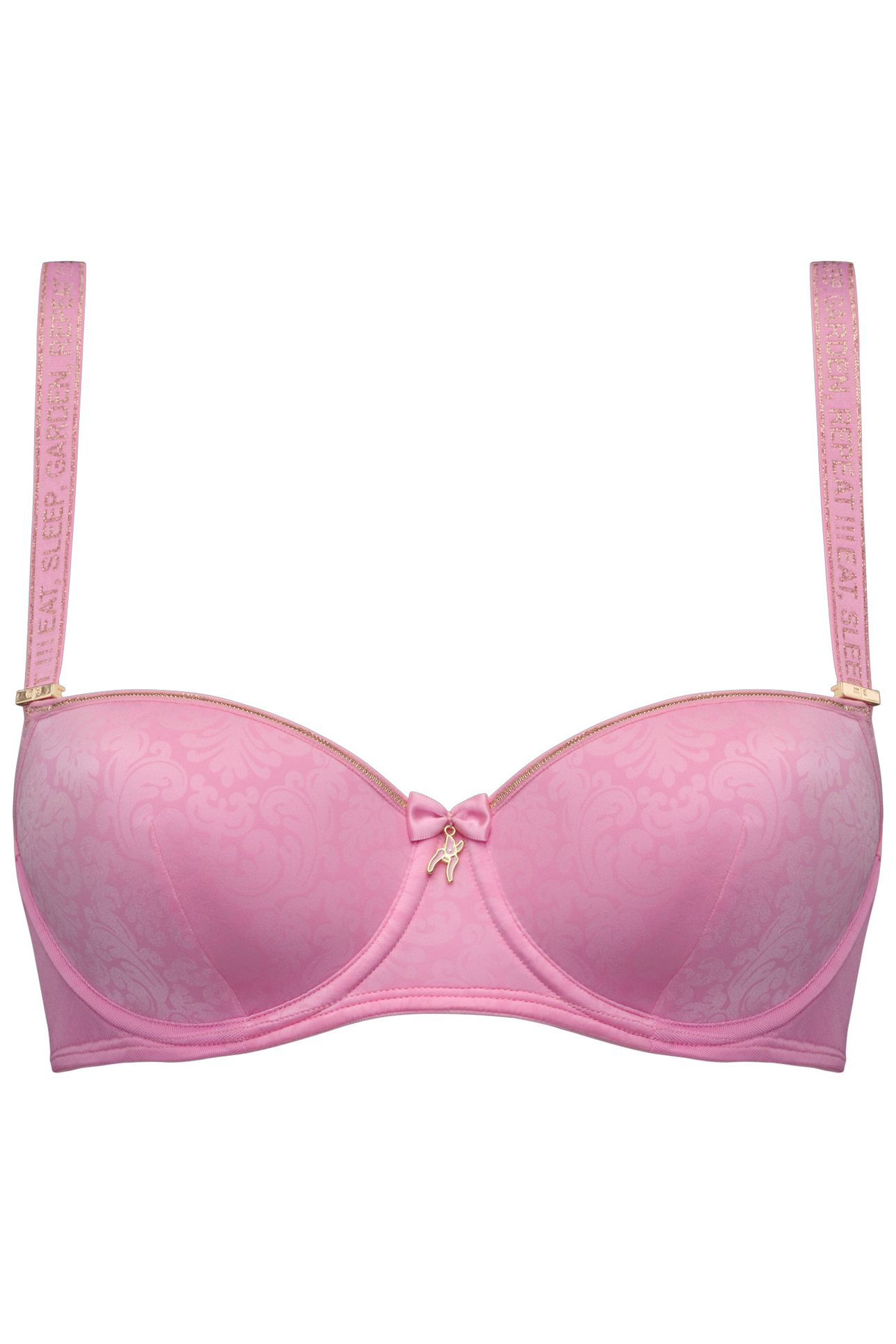 ROCOCO ROYAL PINK AND GOLD BALCONY BRA 3