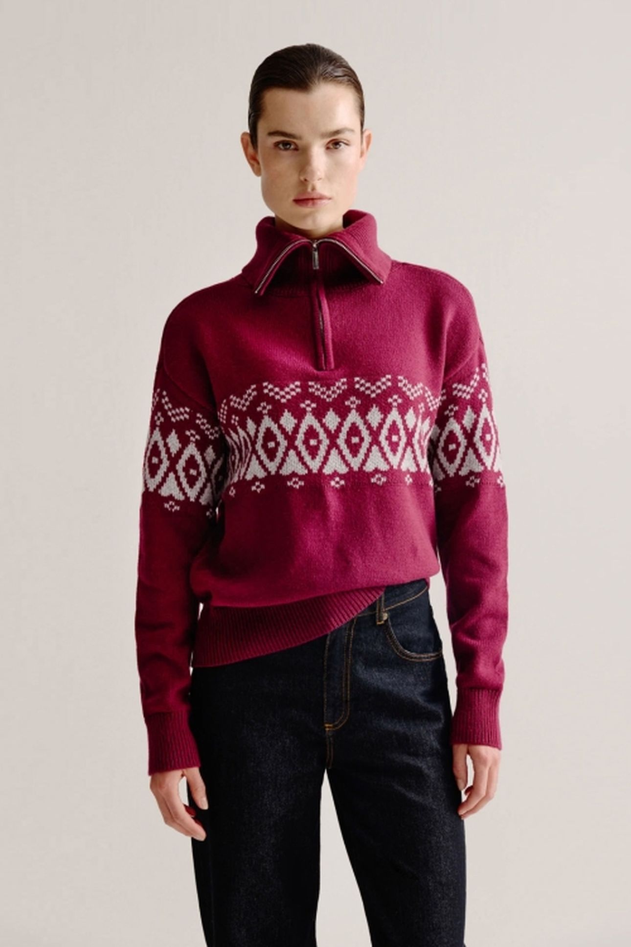 LYDIA SWEATER GREY PRINT 1