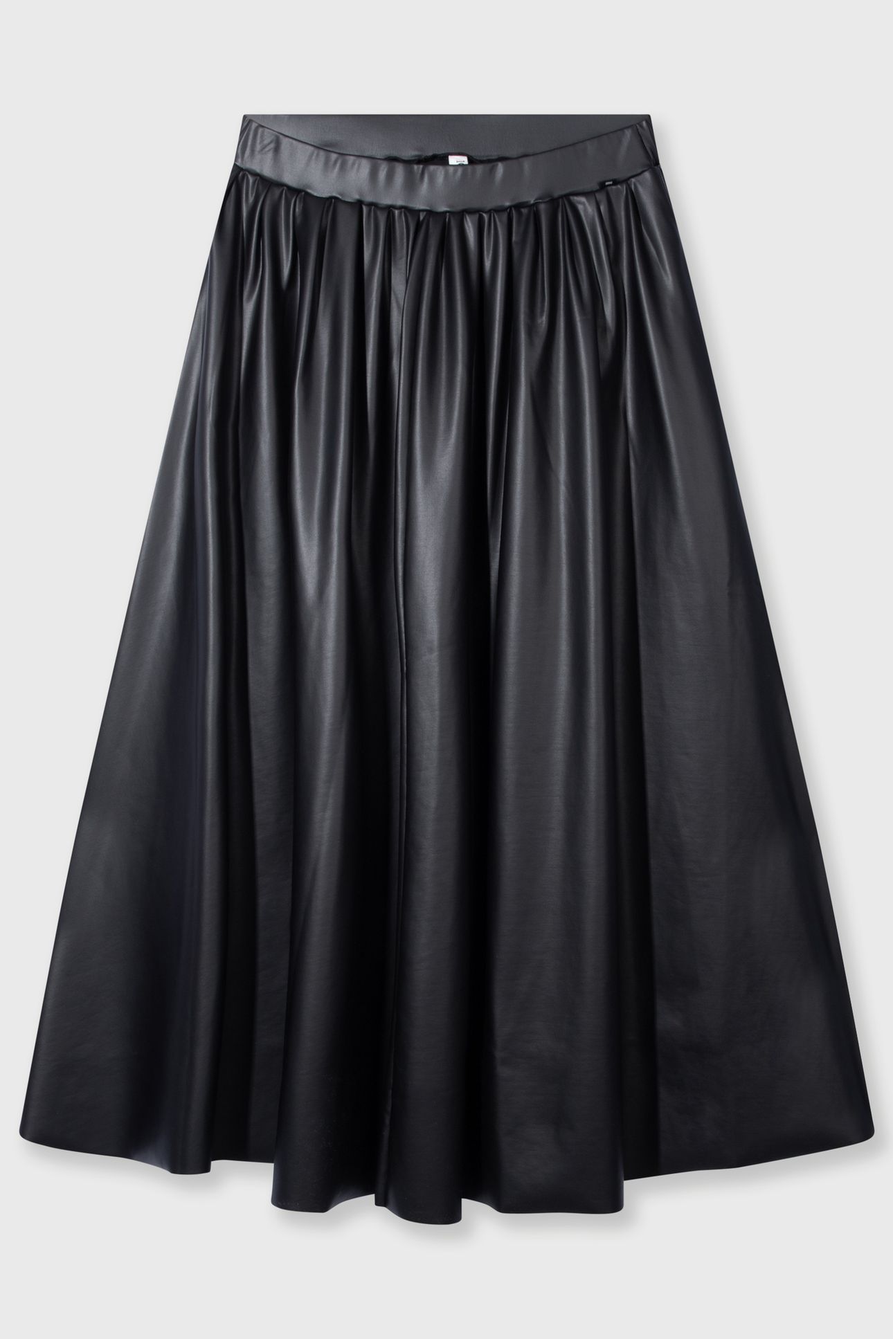 LEATHERLOOK PLEATED SKIRT BLACK 4
