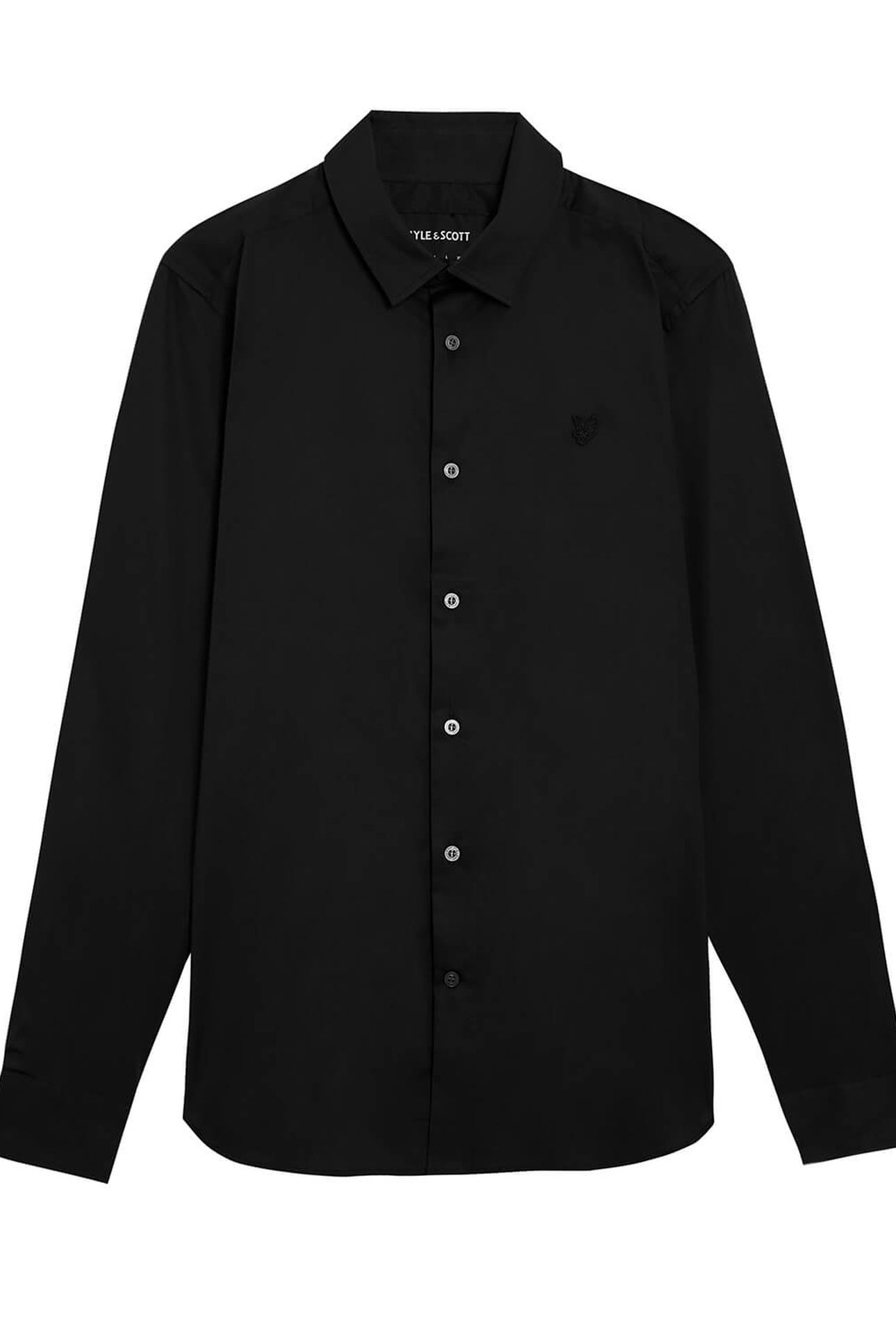 LS SLIM FIT POPLIN SHIRT JET BLACK 4