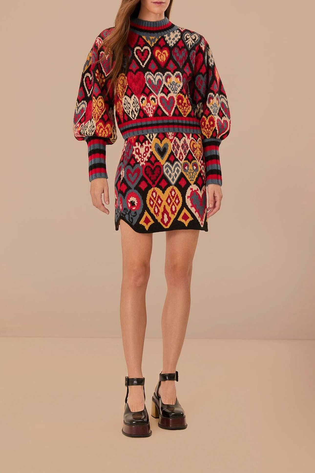 HEARTS IKAT KNIT SKIRT 1