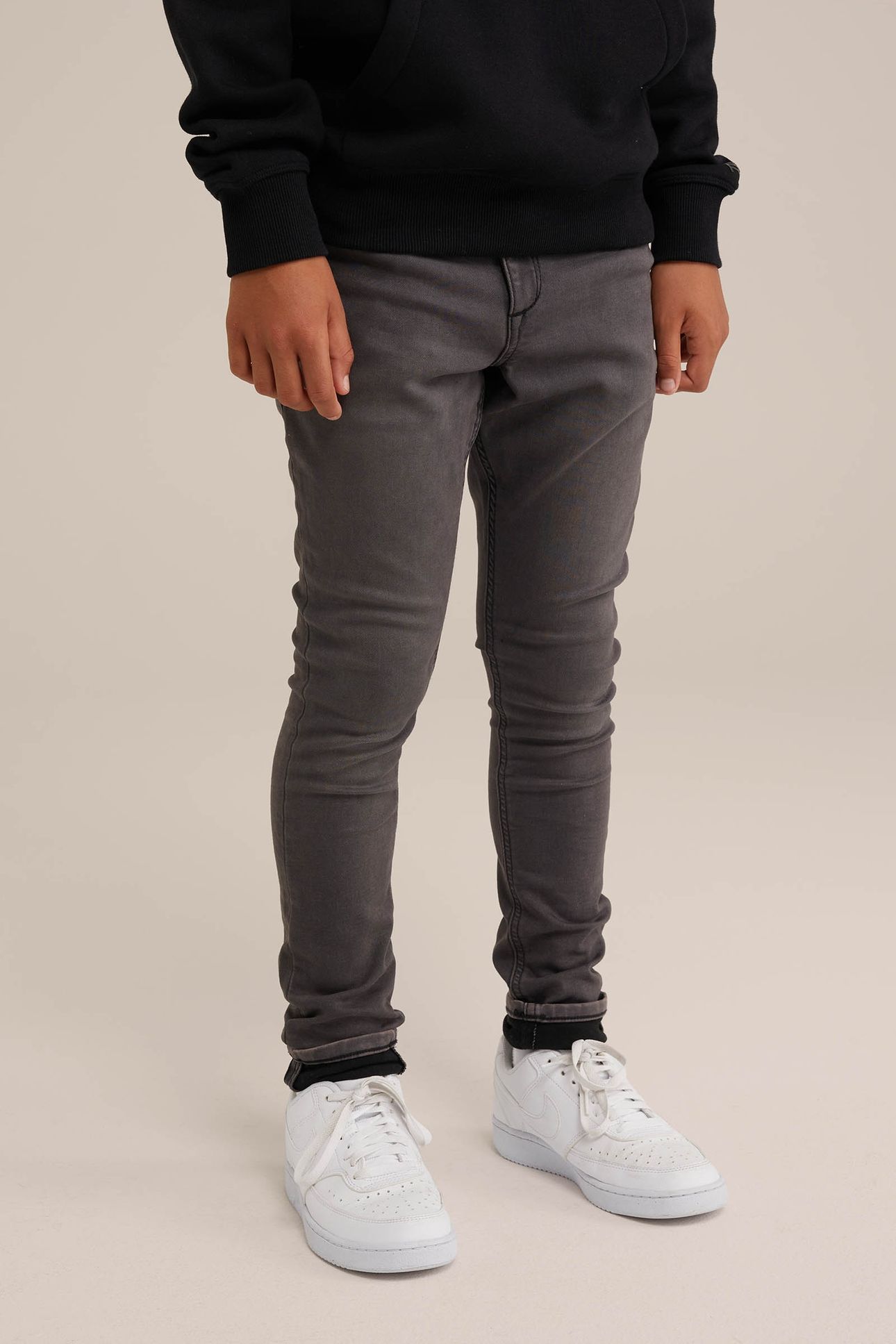 5-POCKET MID WAIST DARK GREY 10