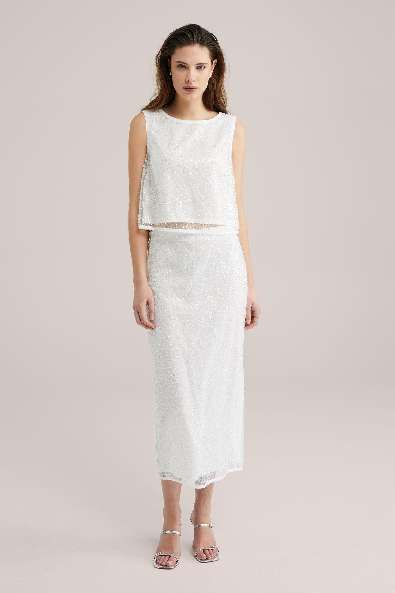 SKIRT MEDIUM LENGTH WHITE 9