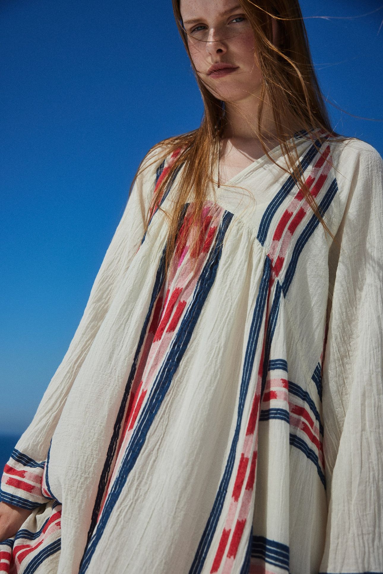 POWER LONG DRESS JACQUARD NAVY RED 2