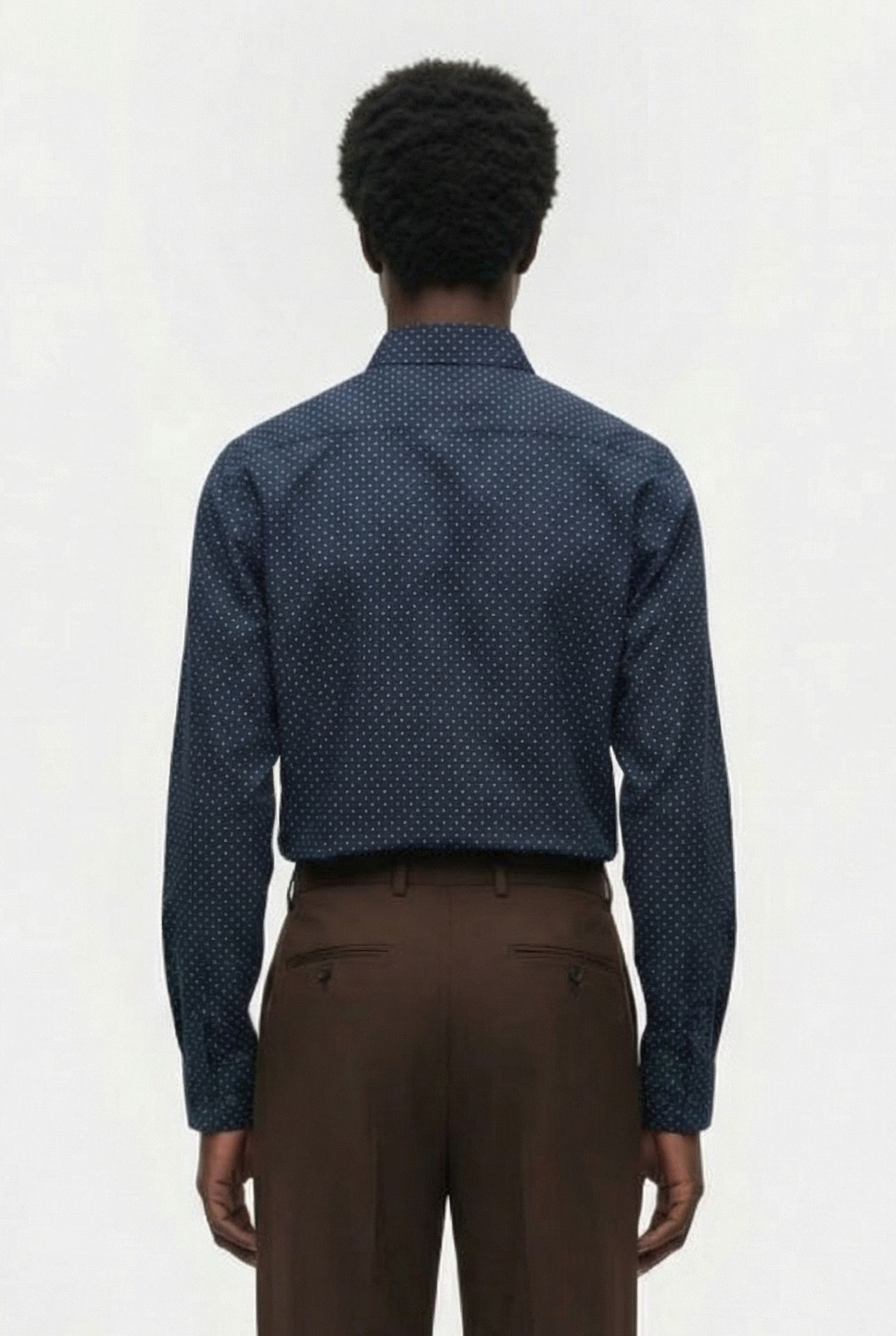 SQUARE DOT CUT LONG SLEEVE SHIRT MARINE 2