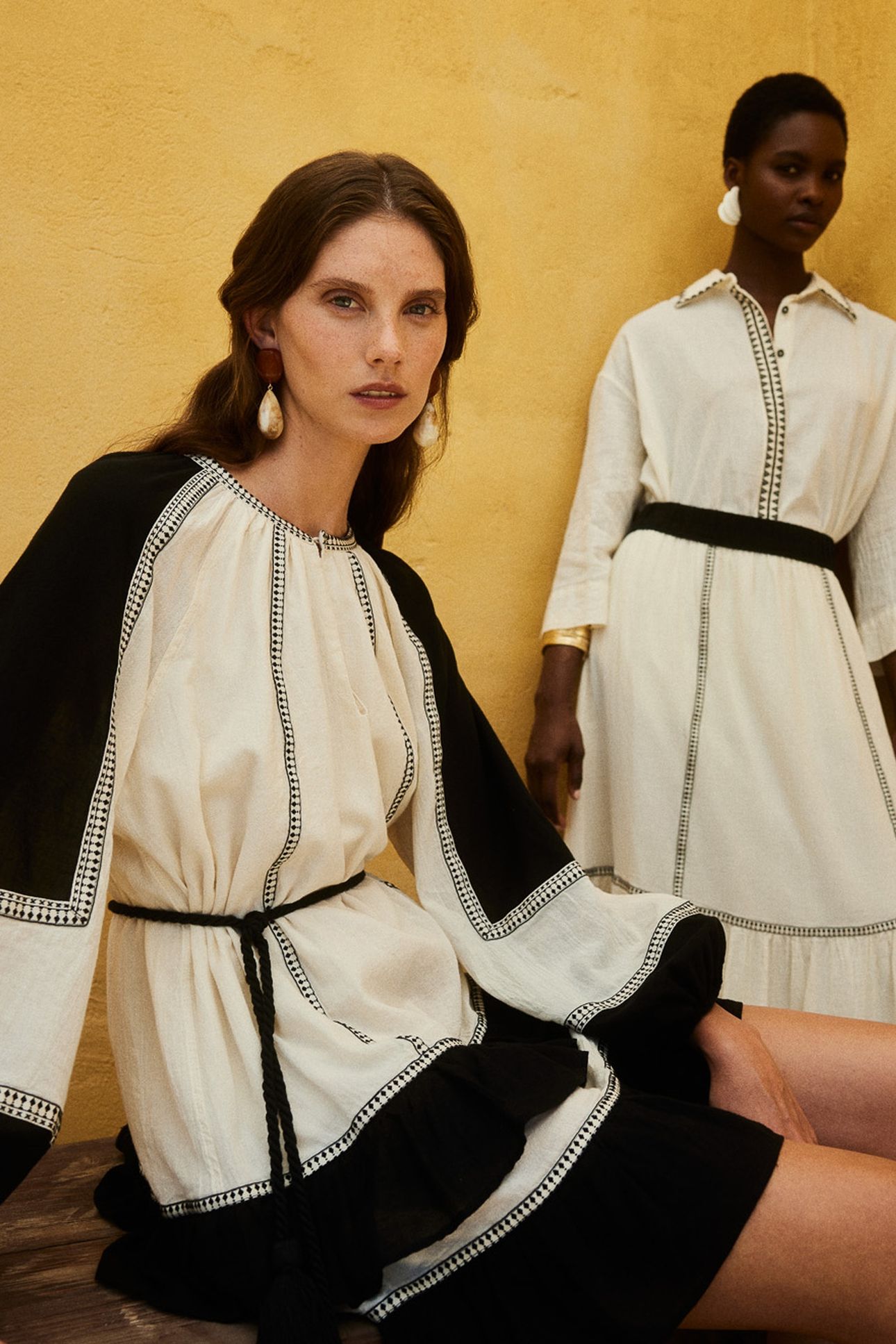 EMPHASIS SHORT DRESS GAZE WITH BELT OFFWHITE 5