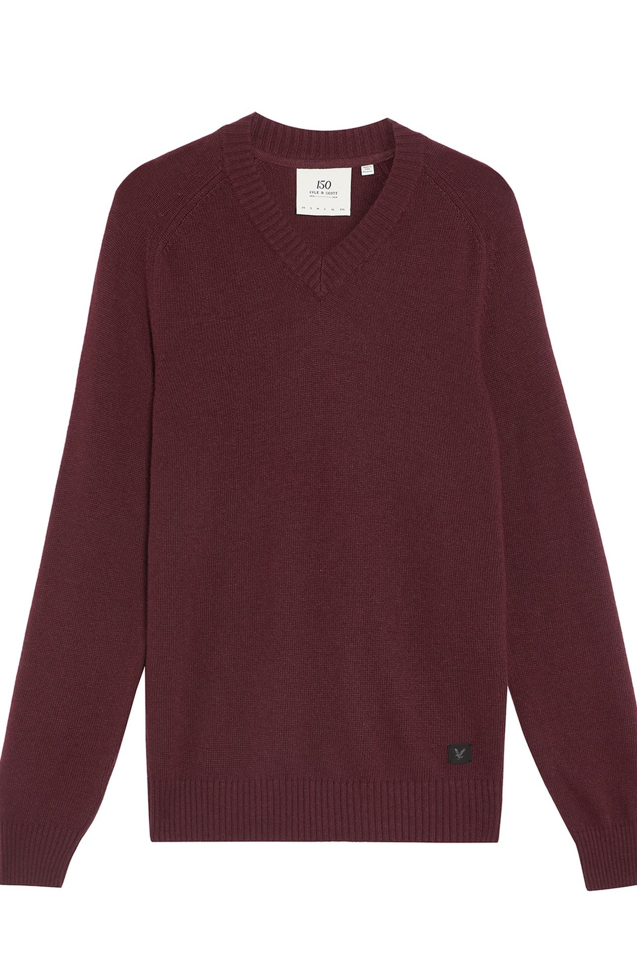 SADDLE SLEEVE V NECK JUMPER BURGUNDY HEATHER 4