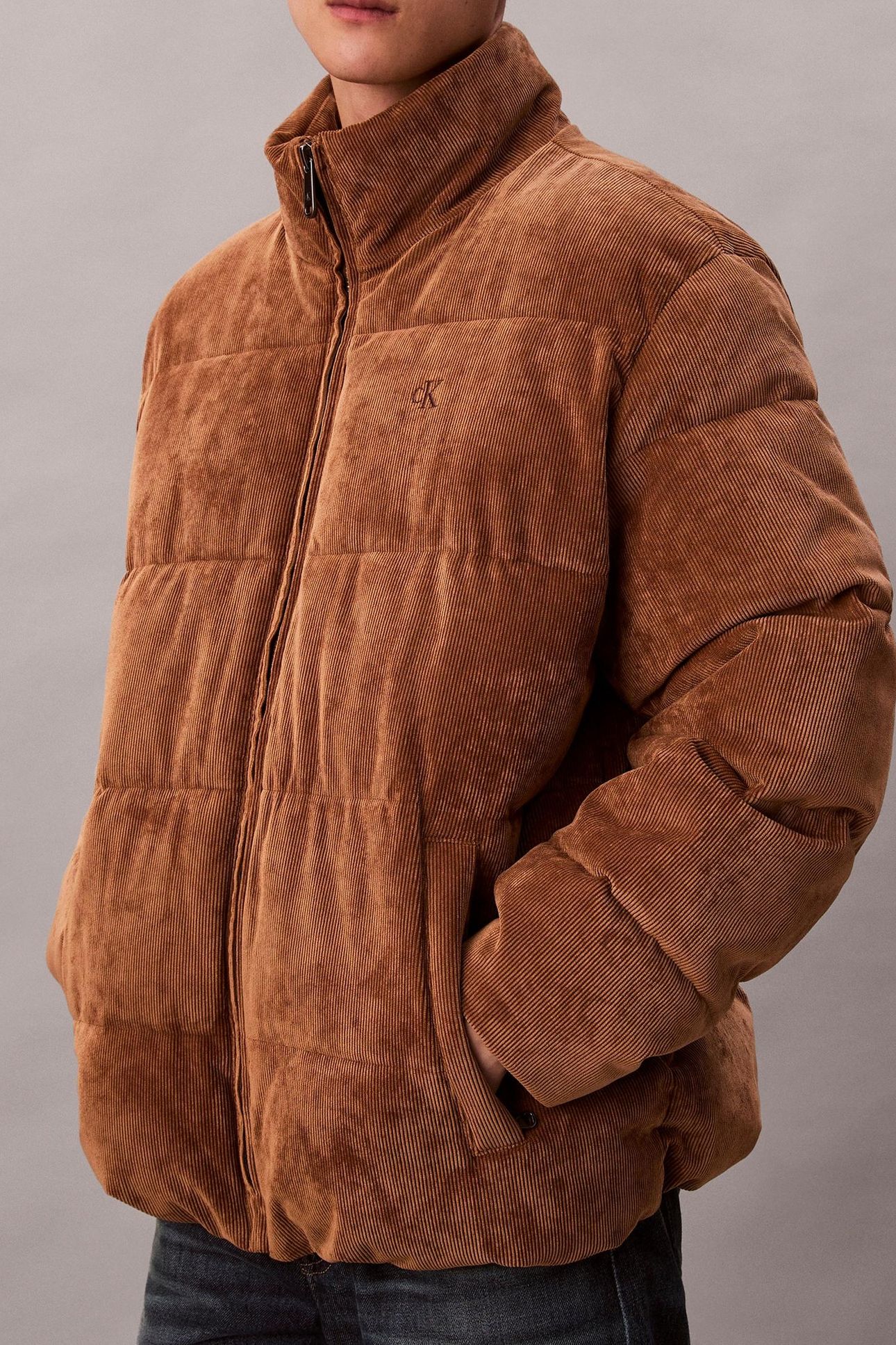 LS CORDUROY MID WEIGHT PUFFER JACKET BRONZE GOLD 6
