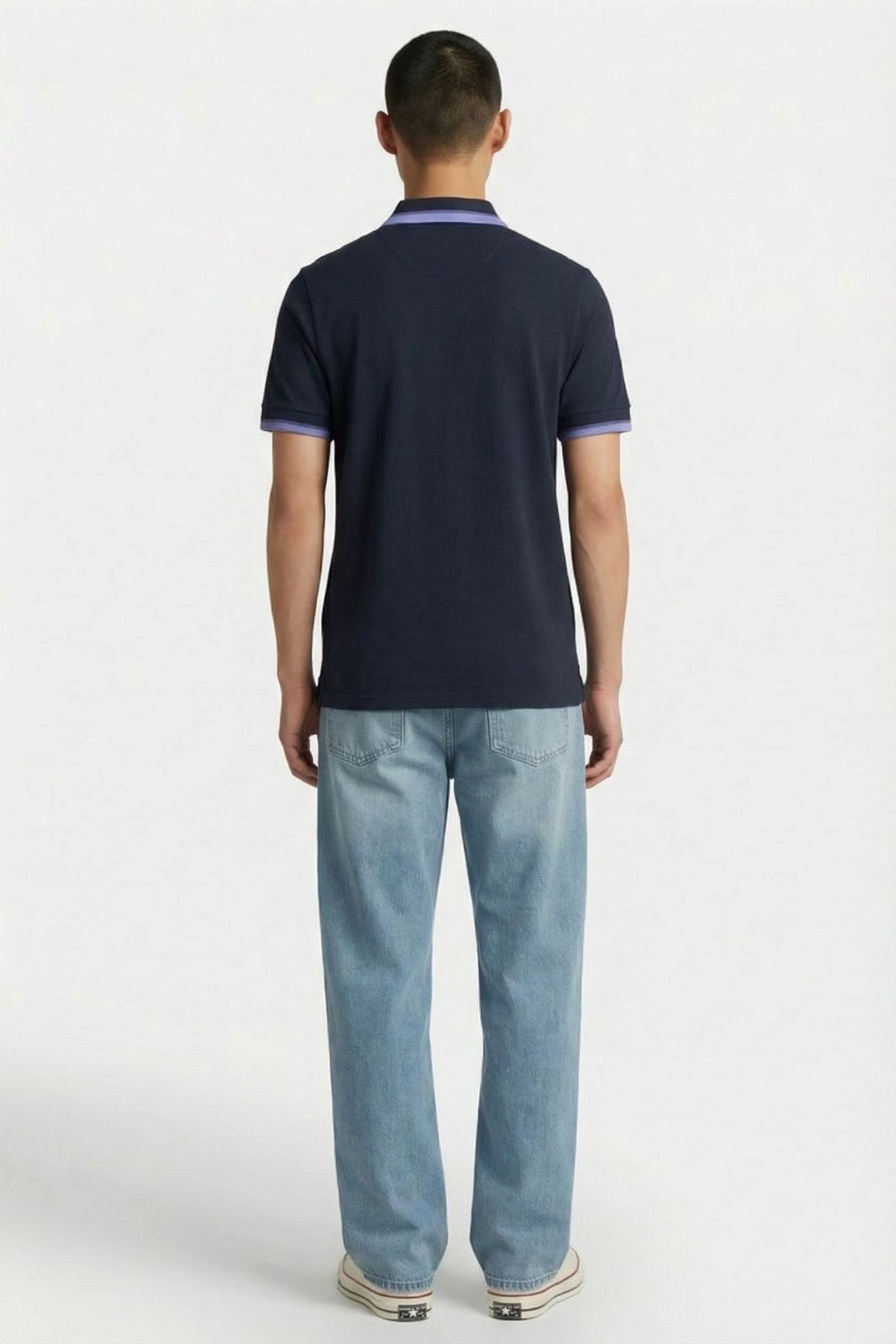 GOLF TIPPED RIB POLO SHIRT DARK NAVY/MOONLIGHT 3