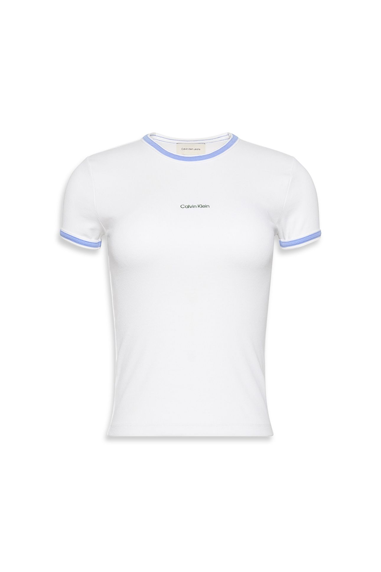 SS COLOR BLOCK COTTON TEE BRILLIANT WHITE 1