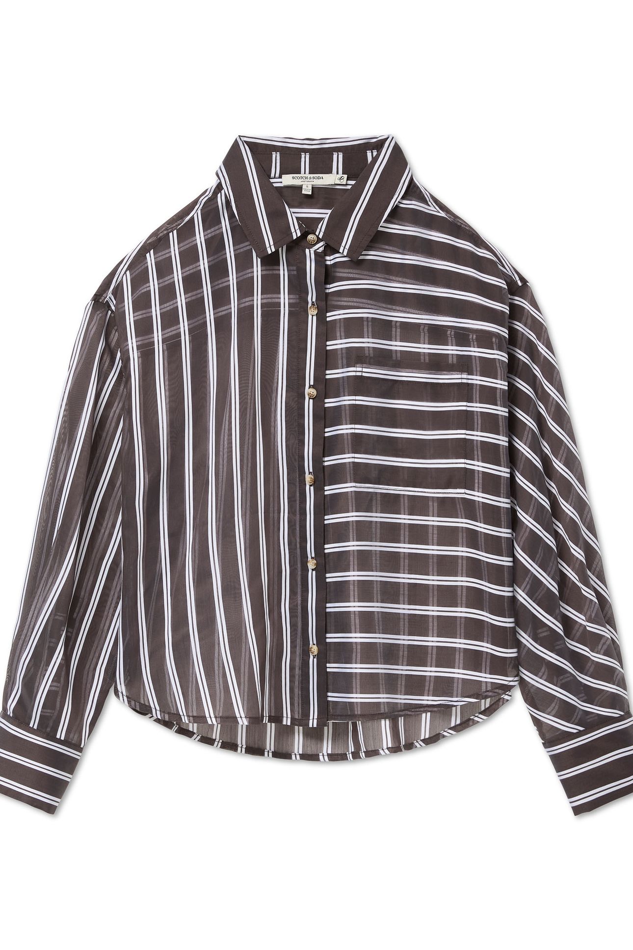 CROPPED SHIRT BROWN STRIPE 6