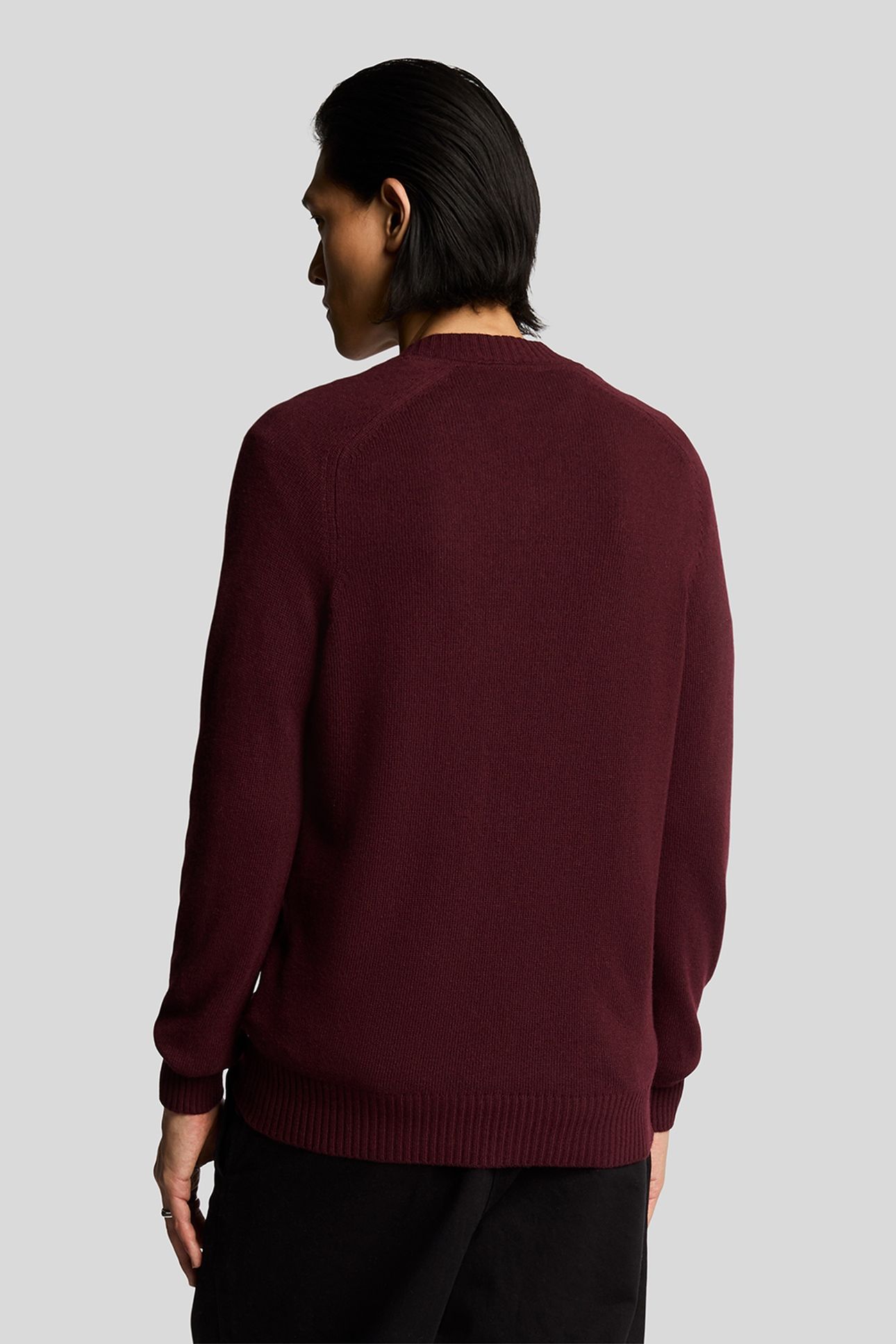 SADDLE SLEEVE V NECK JUMPER BURGUNDY HEATHER 3