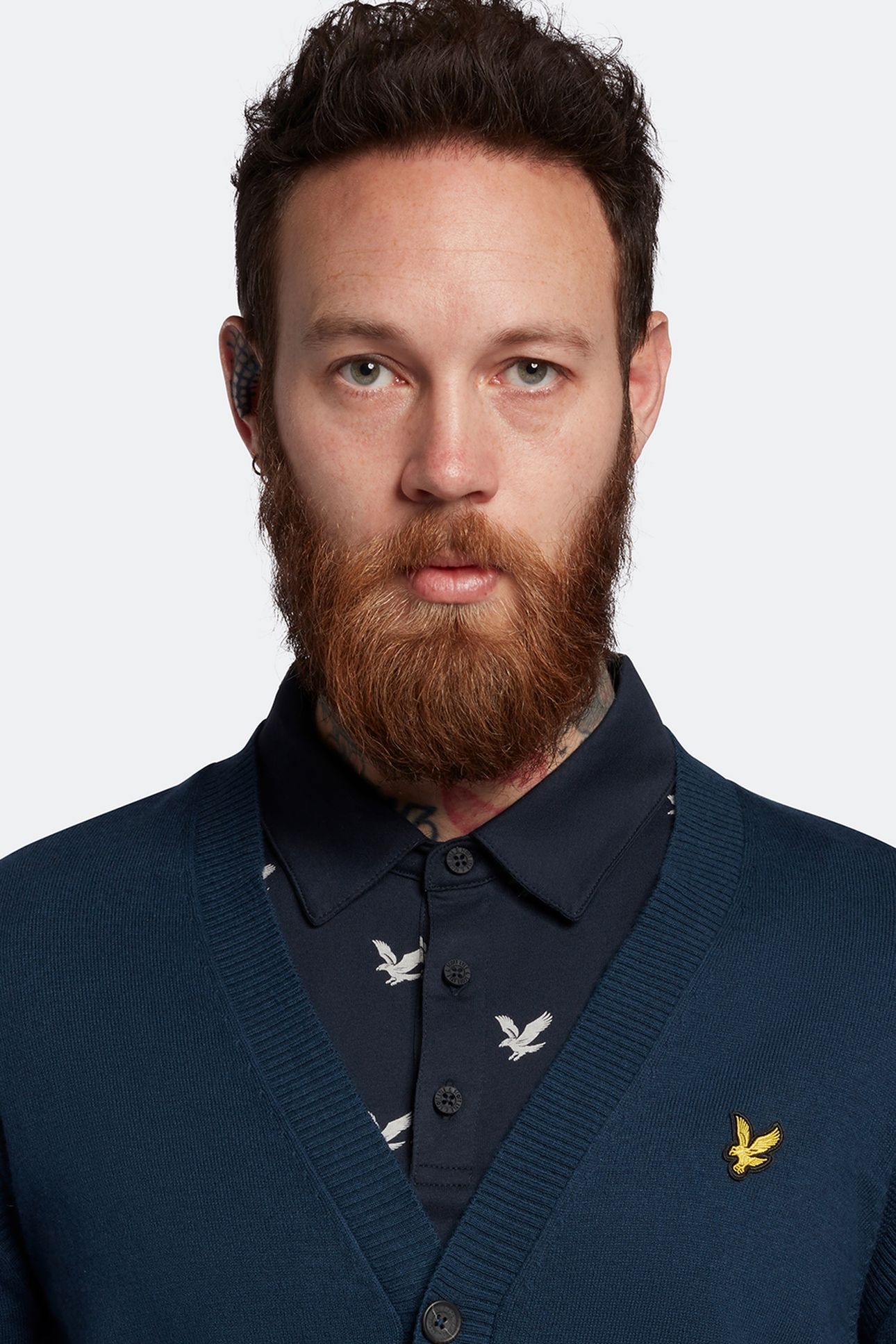 GUERNSEY GOLF CARDIGAN LIGHT NAVY 5