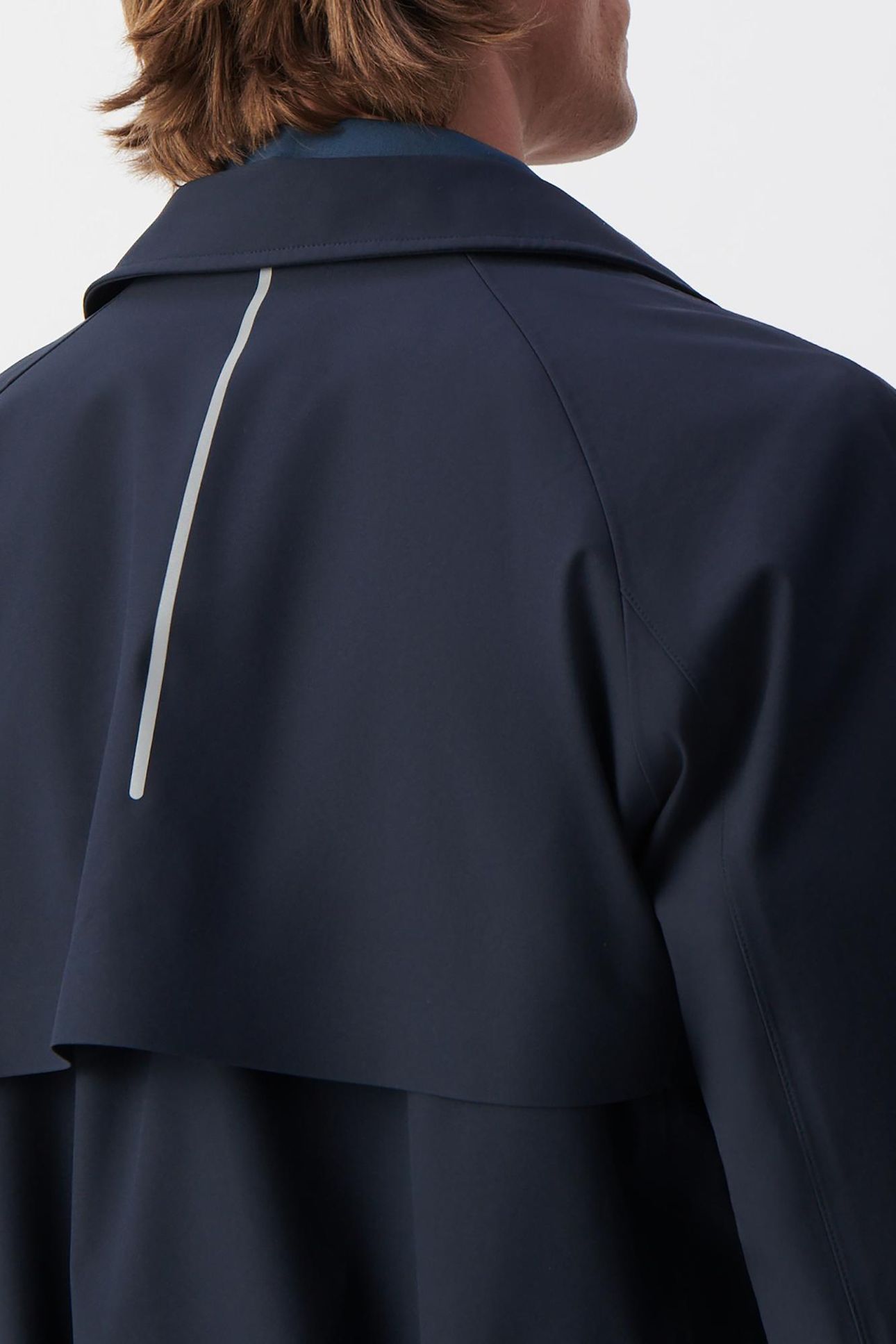 NAVY NYLON WATERPROOF TRENCH COAT 4