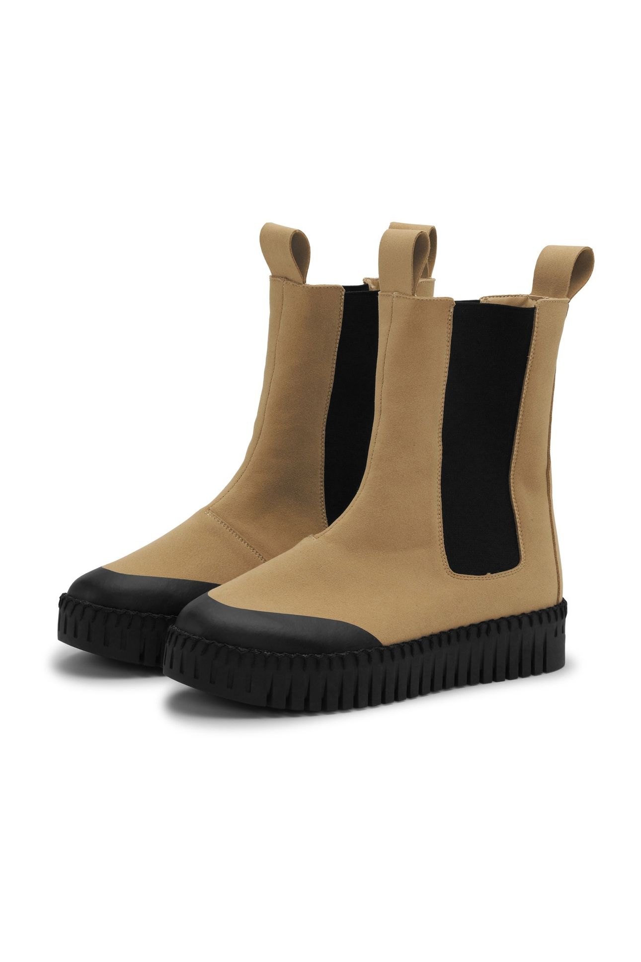 TULIP6298 CHELSEA BOOTS LATTE BLACK 1