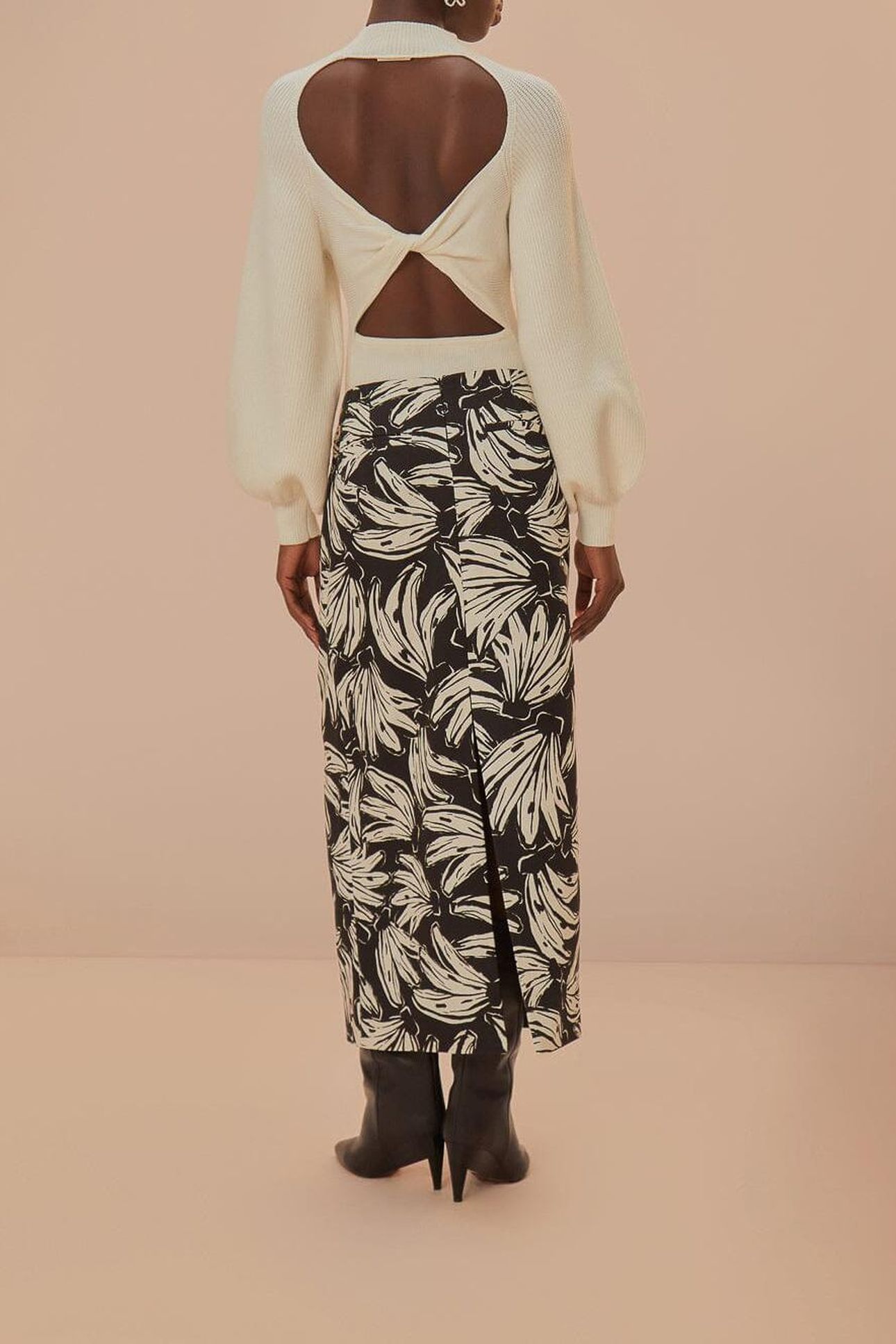 BLACK BOSSA BANANA LOW WAISTED MAXI SKIRT 4