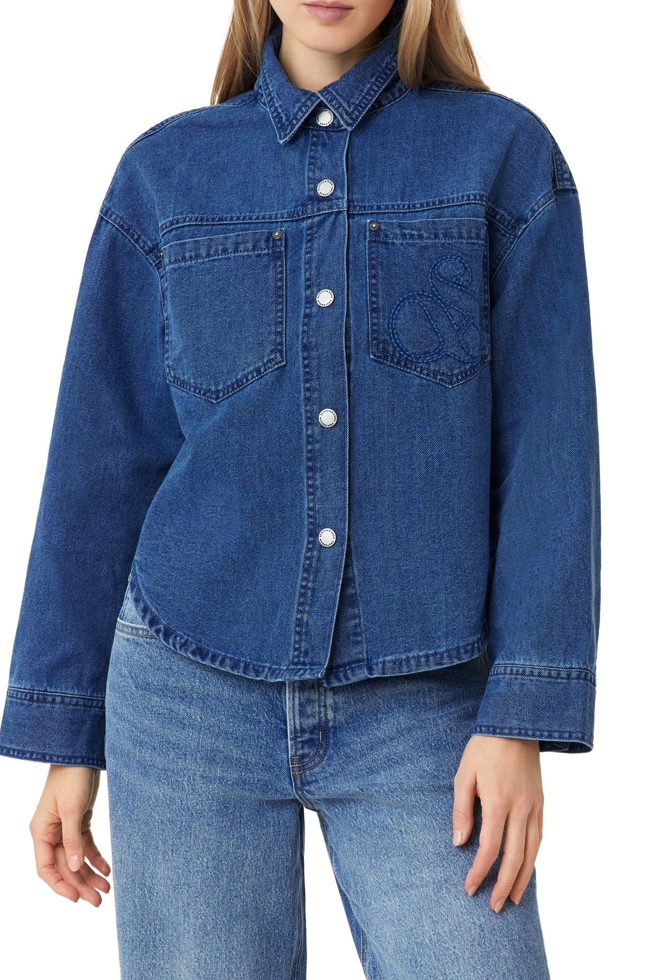 UTILITY DENIM SHACKET ROYAL BLUE 2