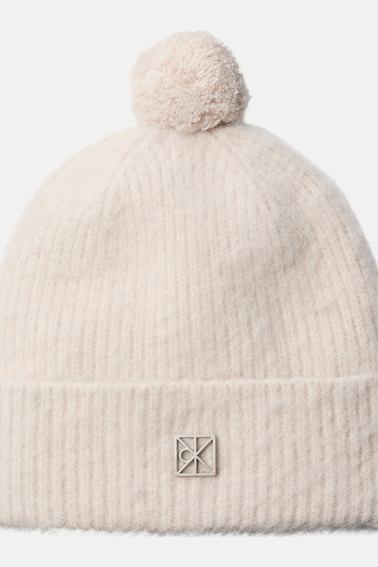 EMBLEM BRUSHED POMPO HAT CHATEAU GRAY 2
