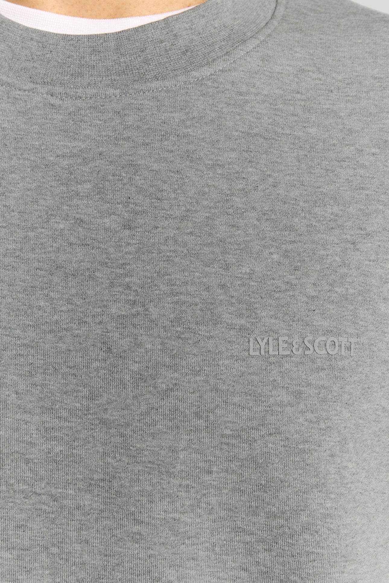 LOGO BRUSHBACK CREW NECK JUMPER MID GREY MARL 5