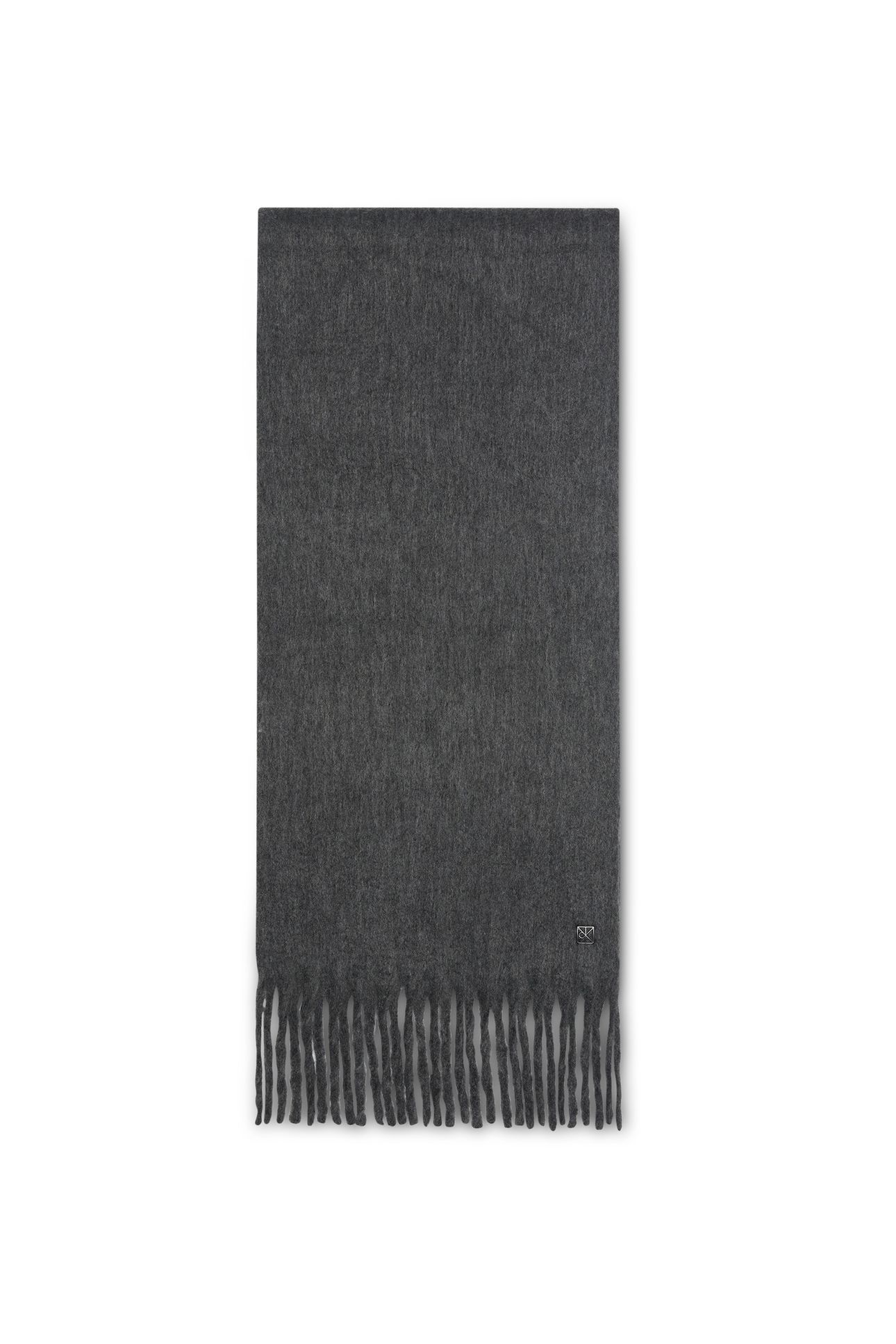 EMBLEM BRUSHED SCARF DARK GREY 2