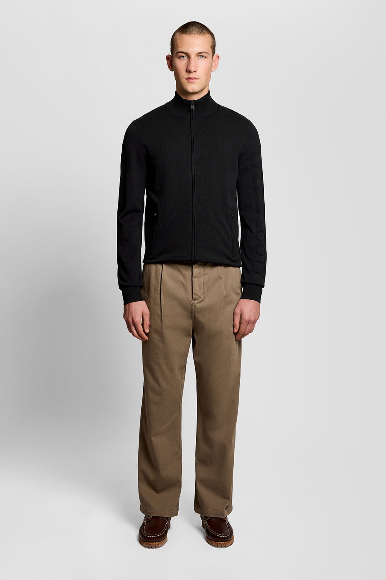 MESH LOGO KNITTED TRACK JACKET JET BLACK 1