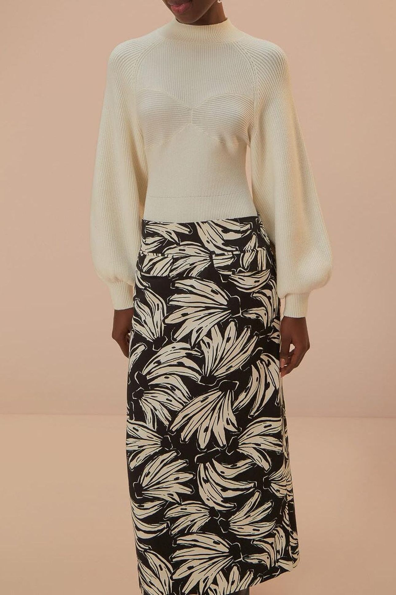 BLACK BOSSA BANANA LOW WAISTED MAXI SKIRT 1