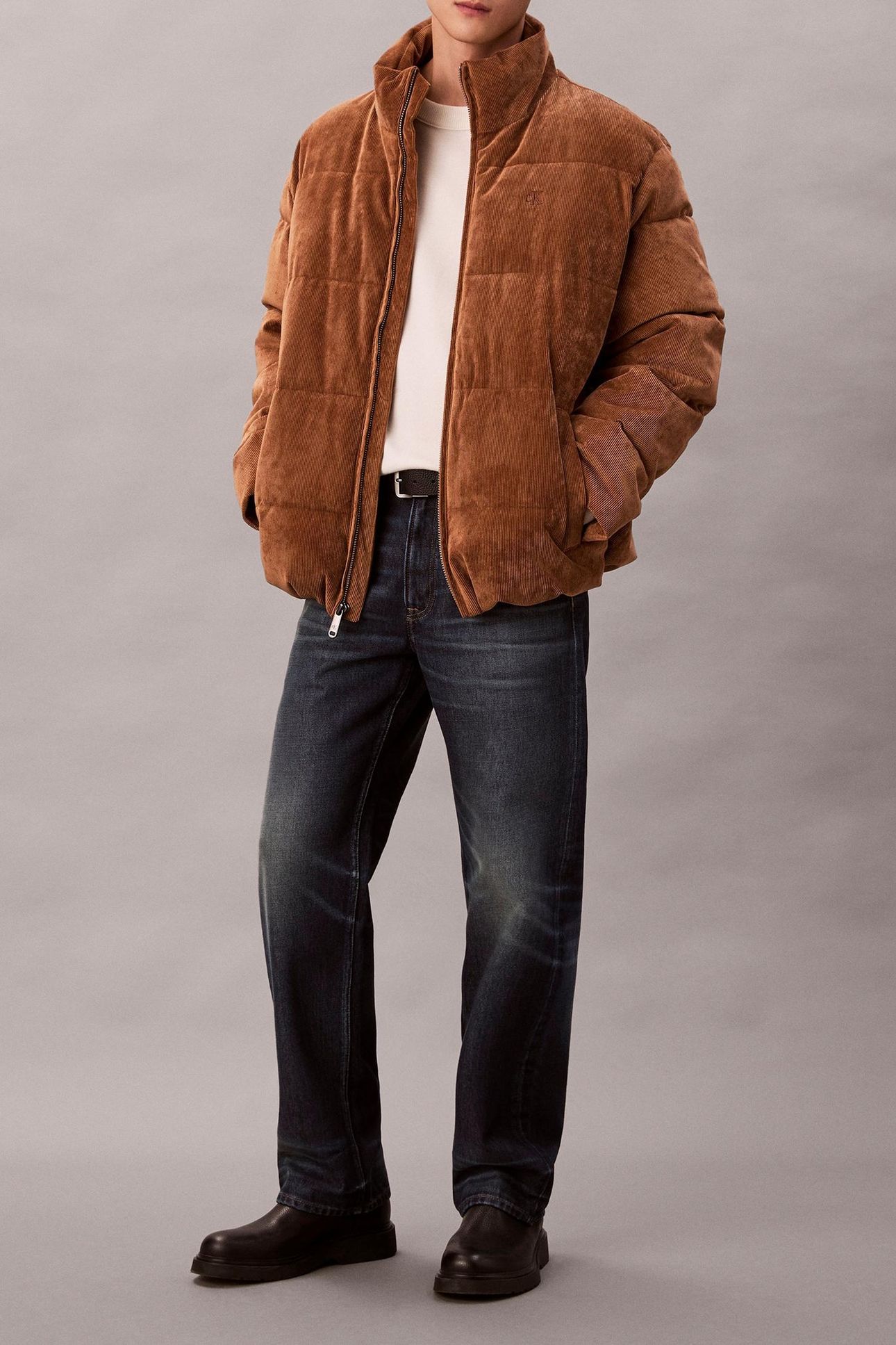 LS CORDUROY MID WEIGHT PUFFER JACKET BRONZE GOLD 1