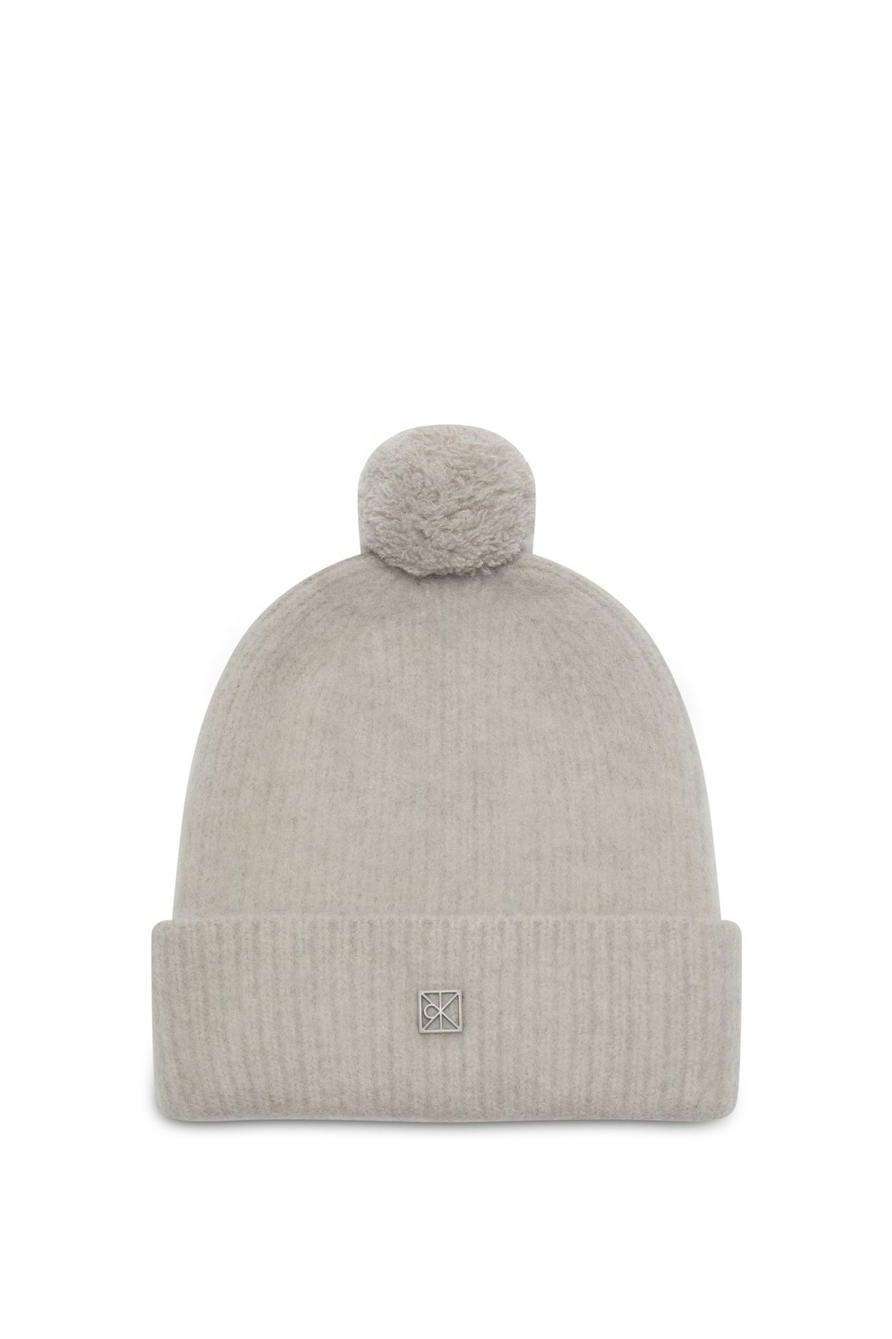 EMBLEM BRUSHED POMPO HAT CHATEAU GRAY 1