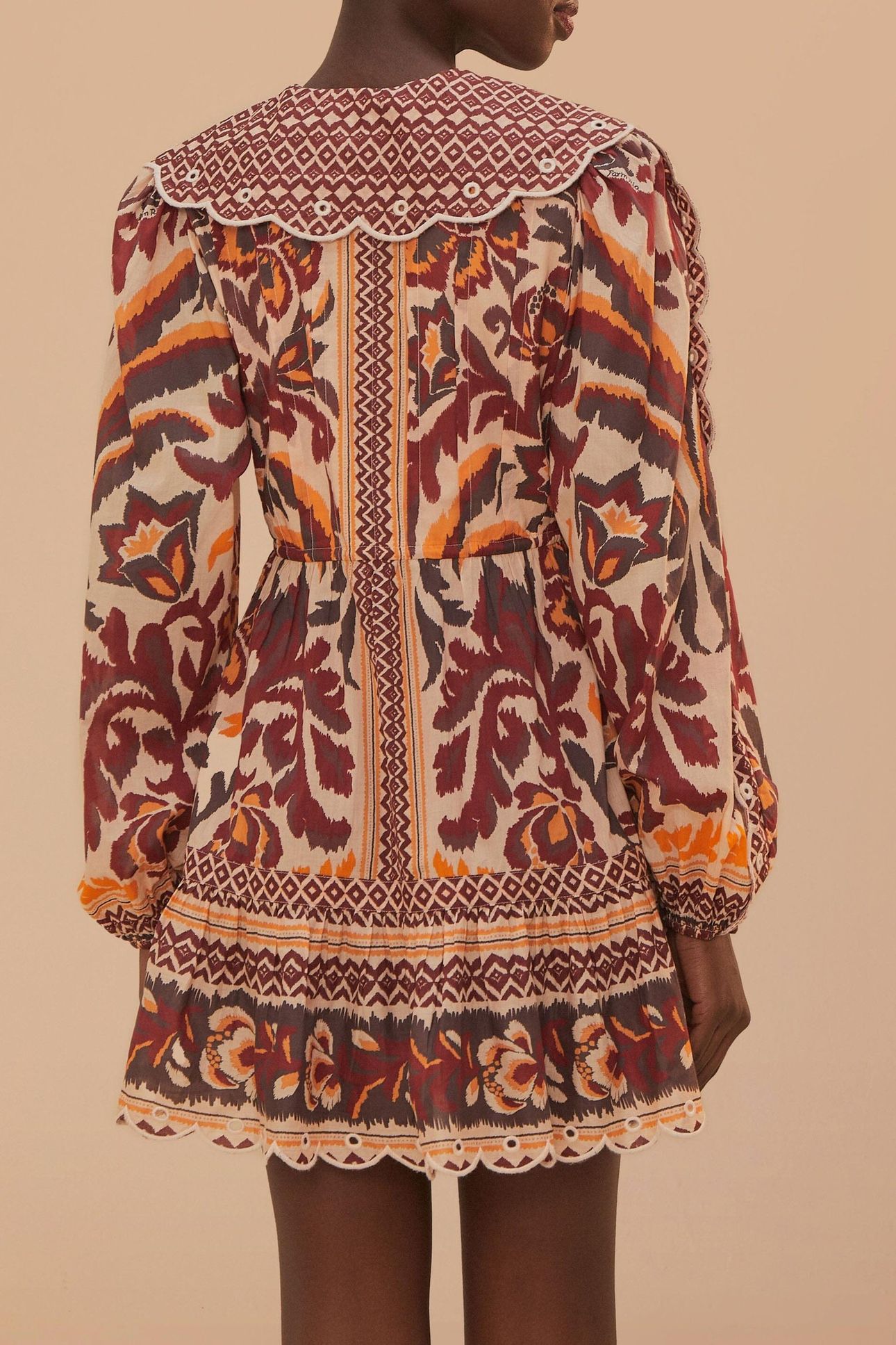 TOUCANS SCARF CREAM MINI DRESS 2