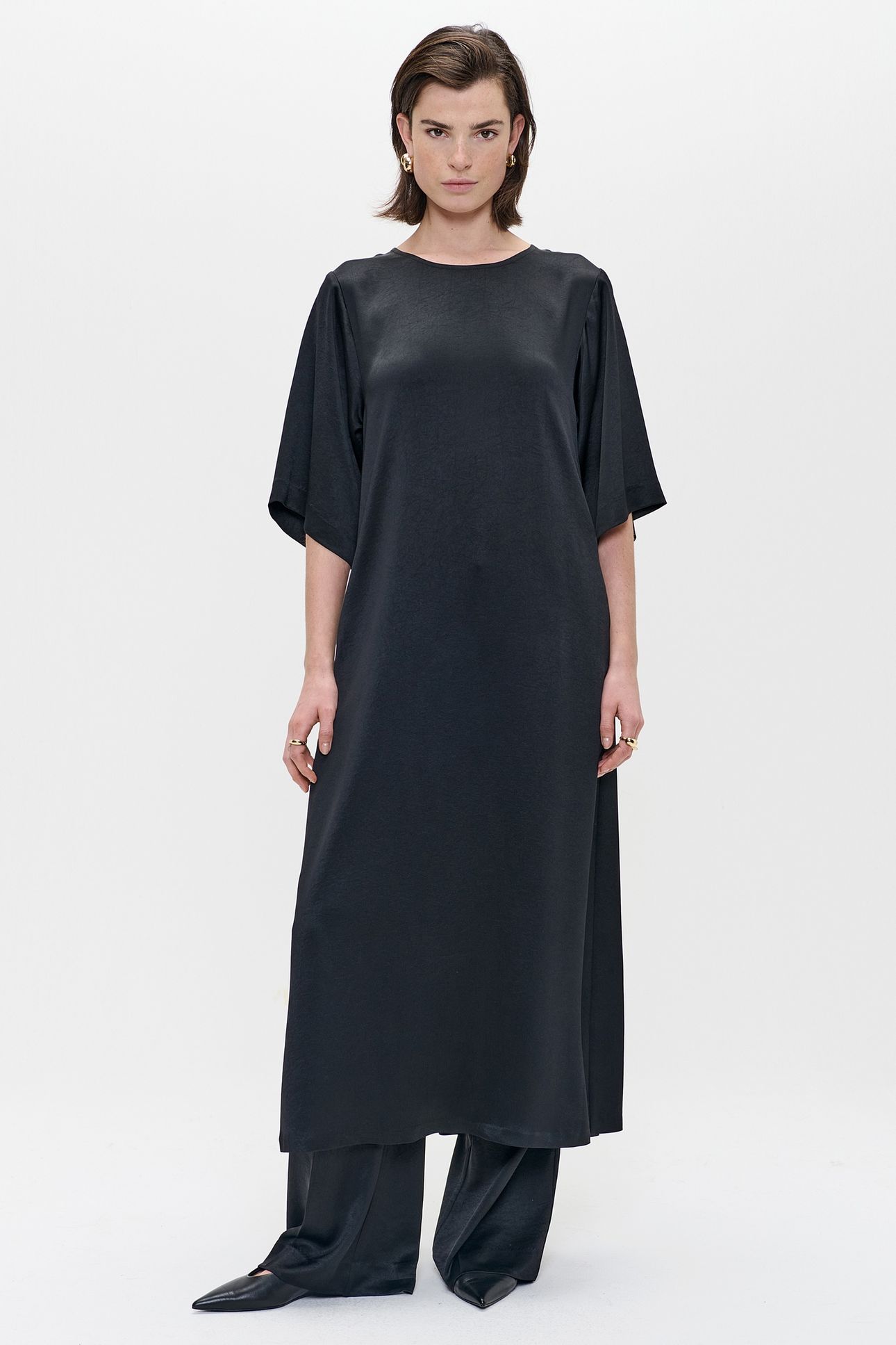 SATIN DRESS BLACK 2