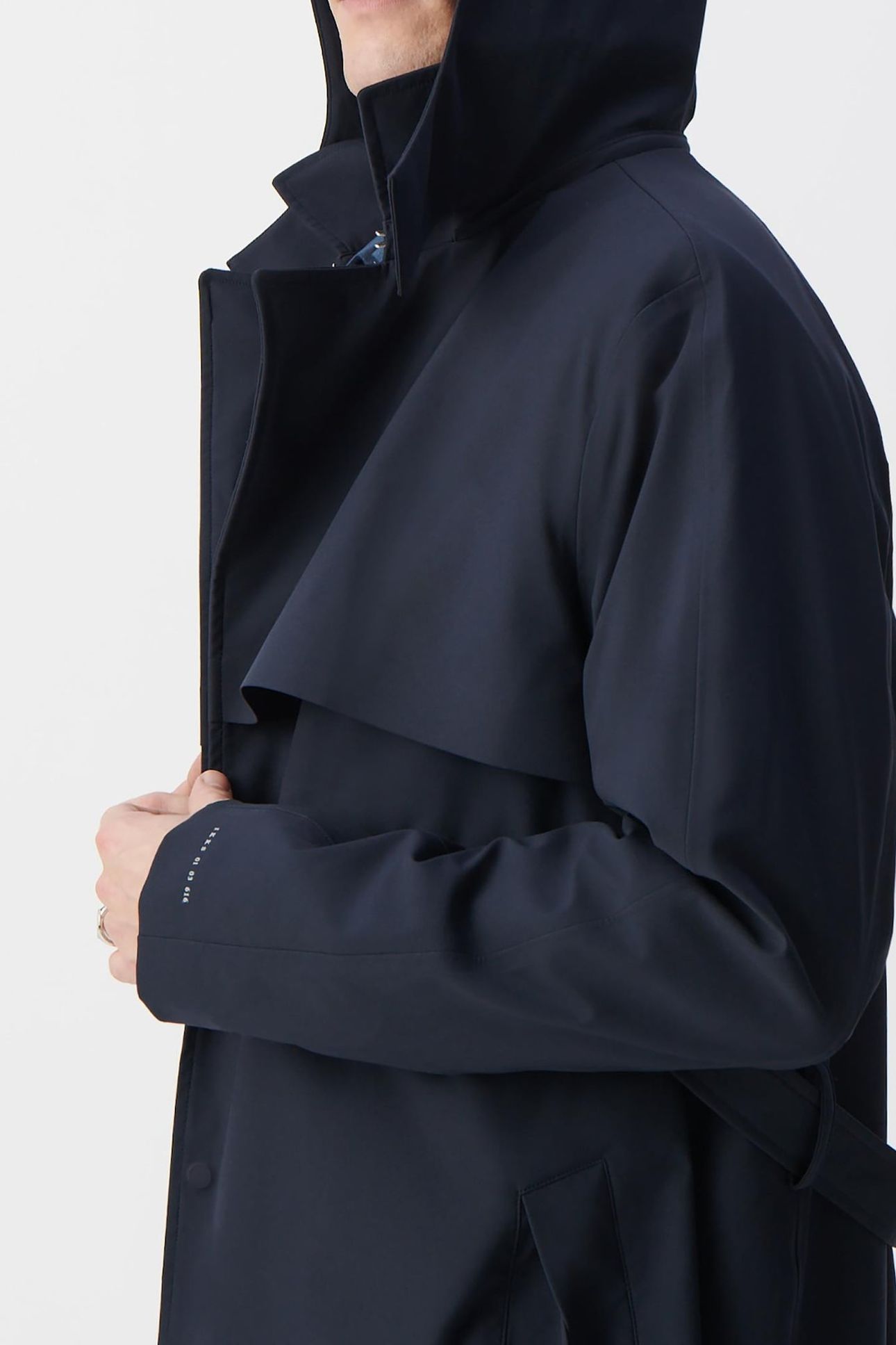 NAVY NYLON WATERPROOF TRENCH COAT 7