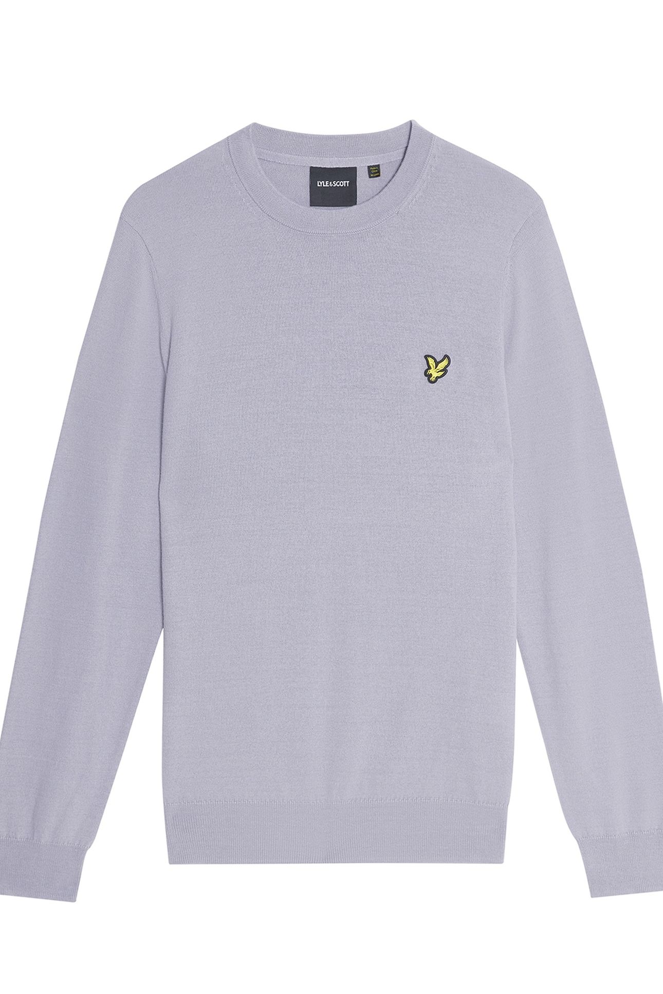 COTTON MERINO CREW NECK JUMPER ASH LILAC 4