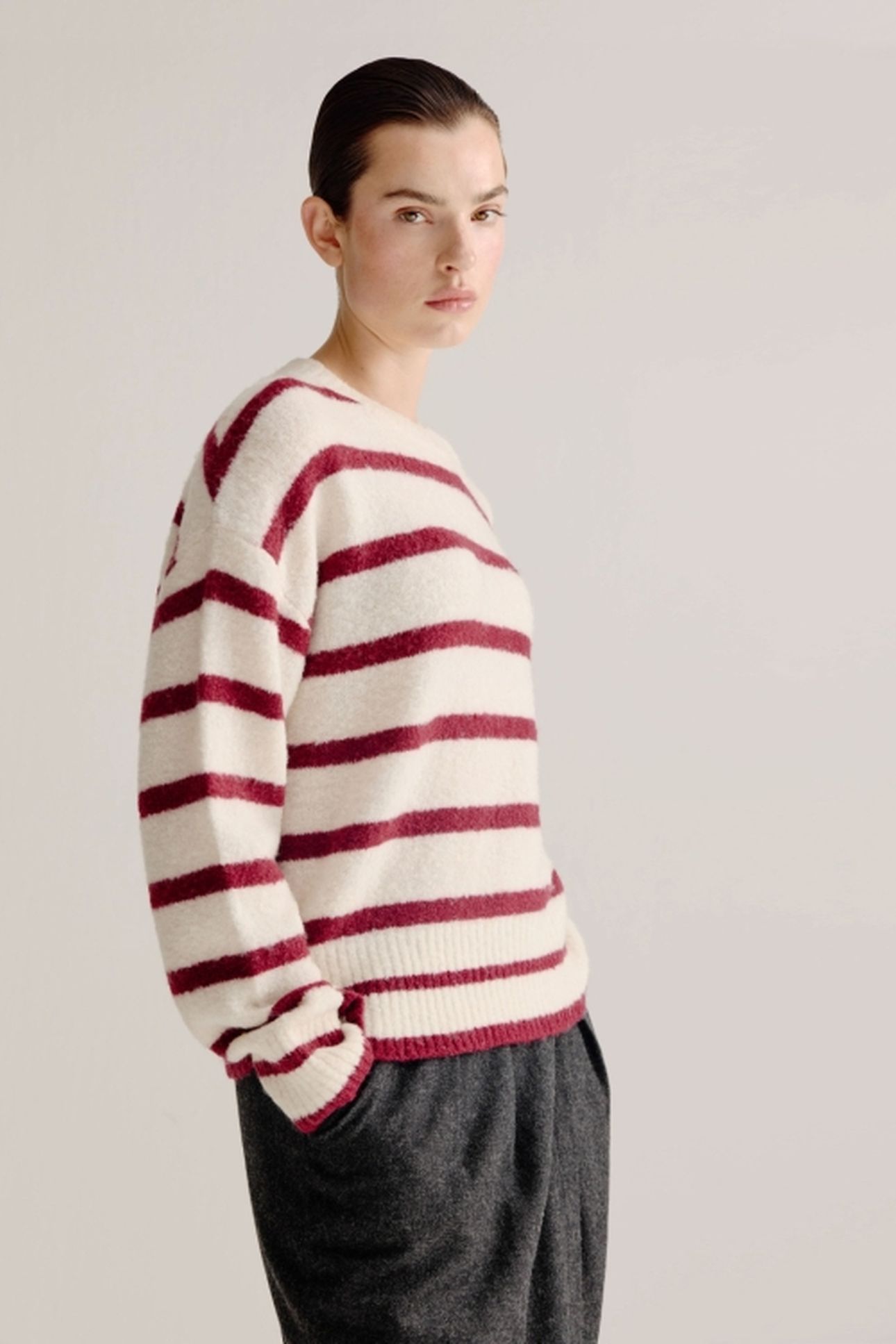 LORENA SWEATER BORDEAUX STRIPE 3