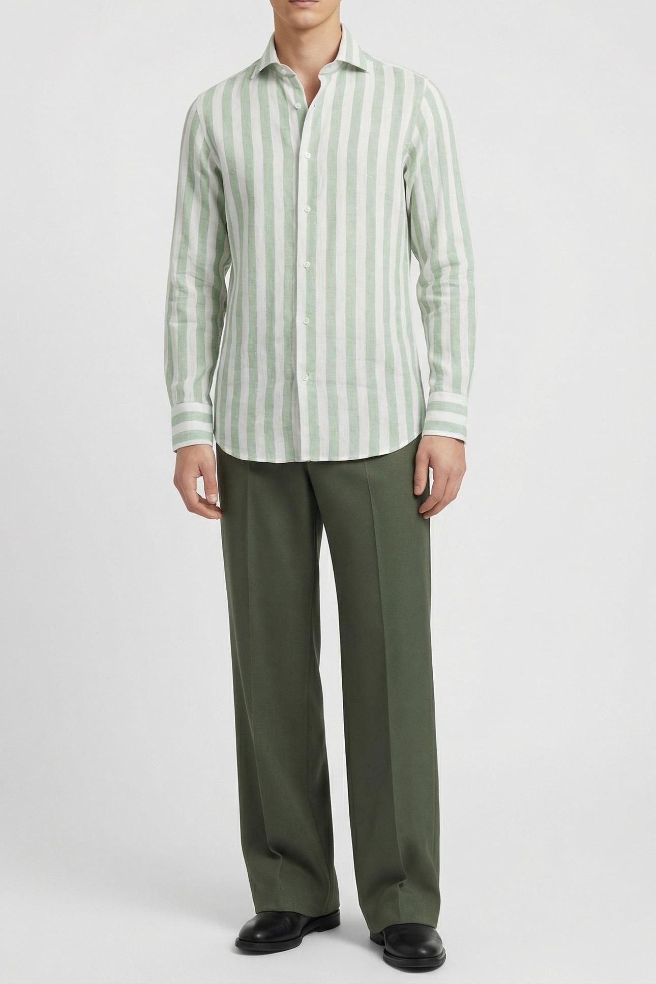 MARCIANO BY GUESS BILL FRENCH COLLAR R LIGHT GREEN MEDIUM S 1