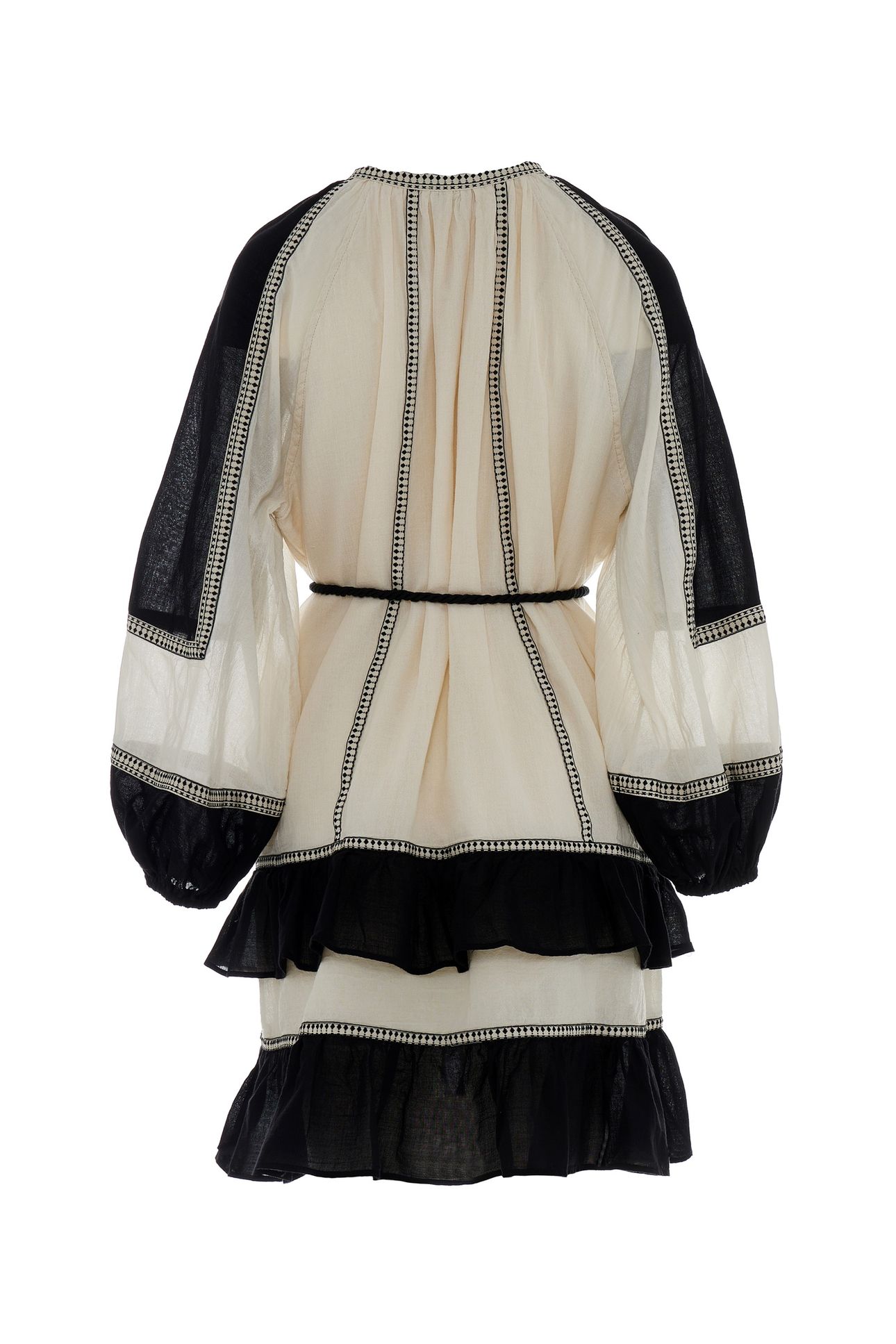 EMPHASIS SHORT DRESS GAZE WITH BELT OFFWHITE 4