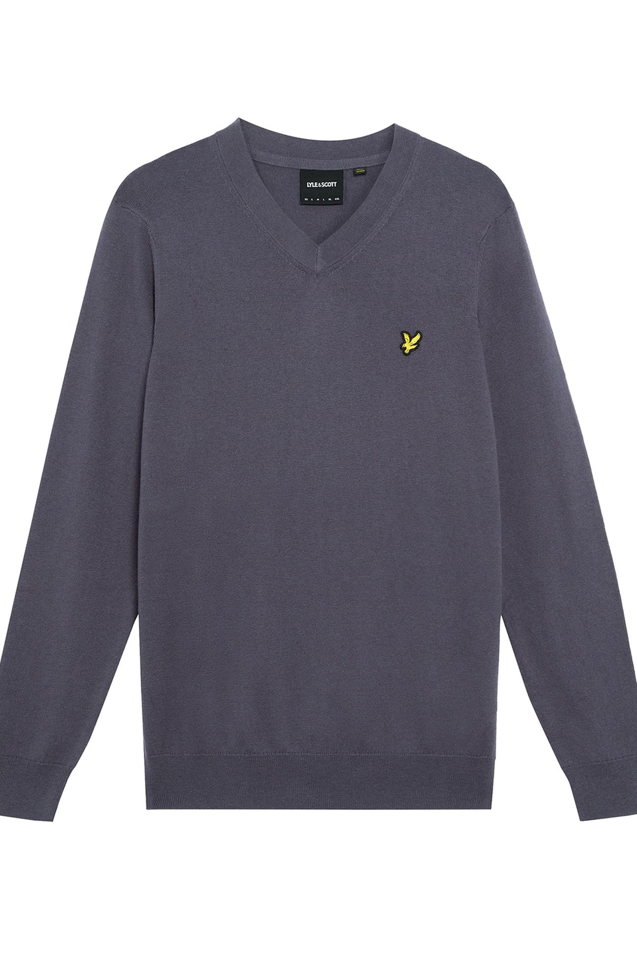 COTTON MERINO V NECK JUMPER GRAYSTONE 4