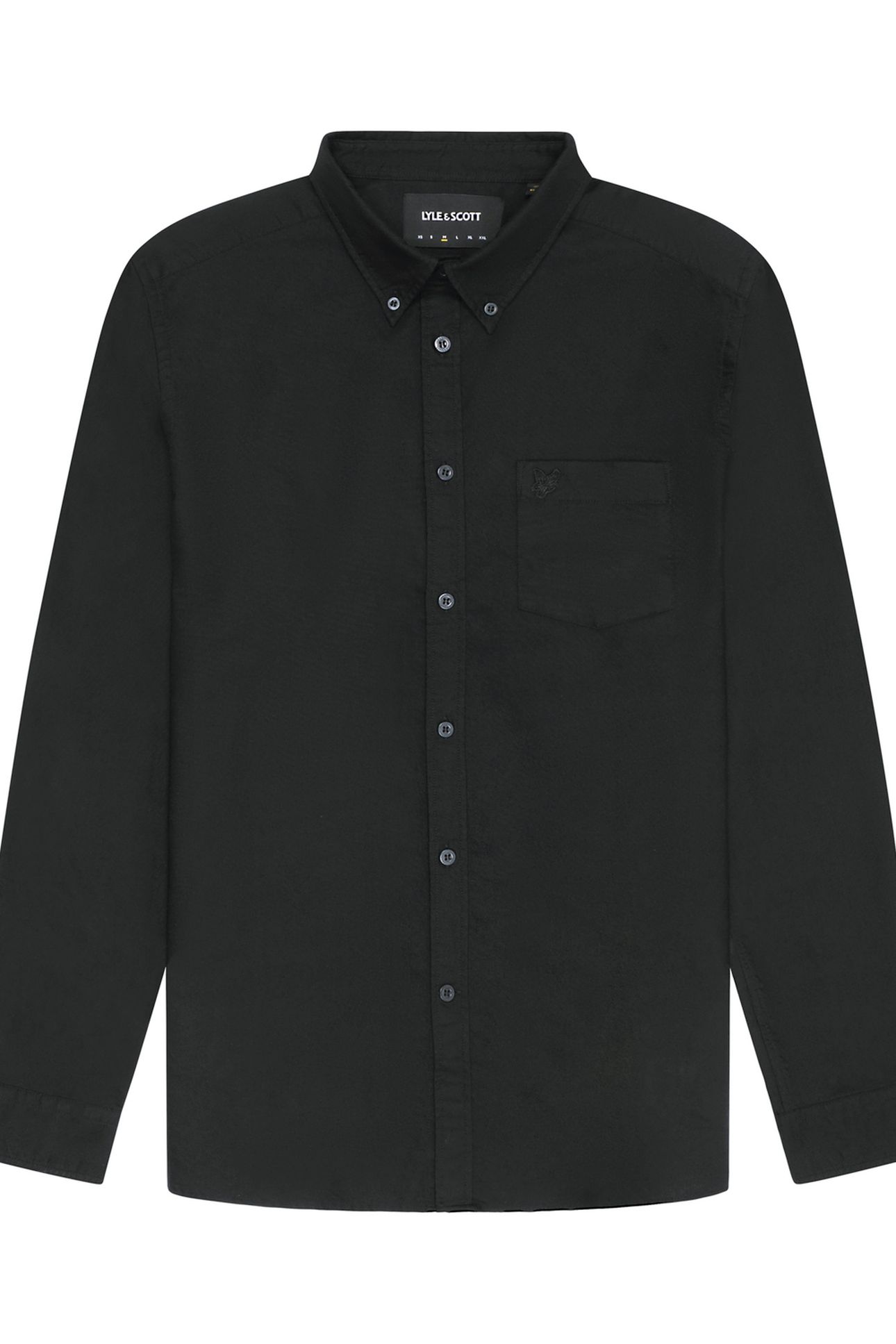 TONAL EAGLE PLAIN OXFORD SHIRT JET BLACK 5