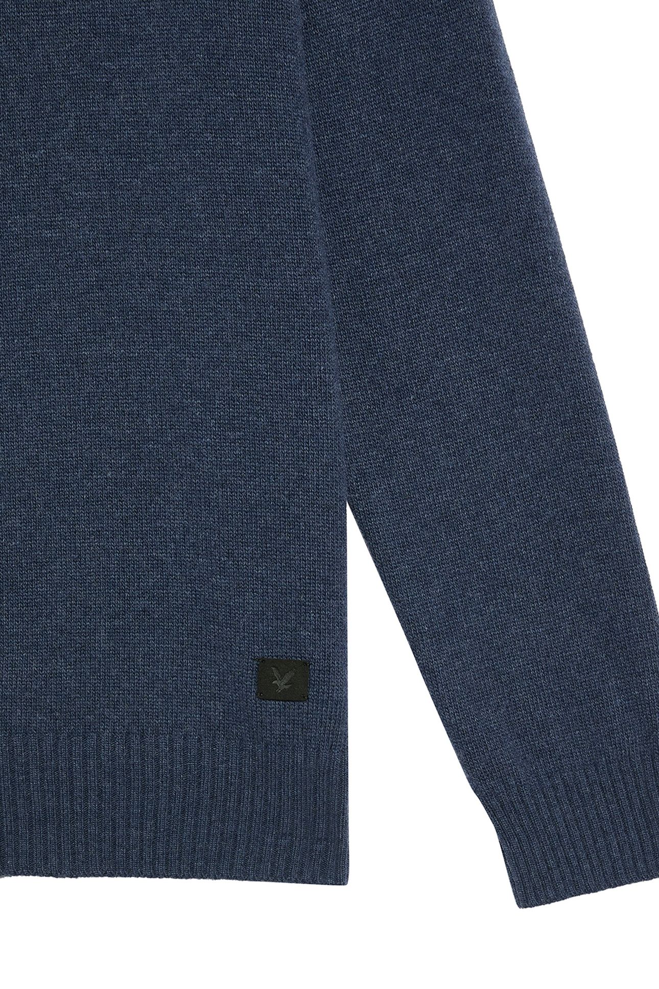 SADDLE SLEEVE QUARTER ZIP JUMPER NAVY HEATHER 6