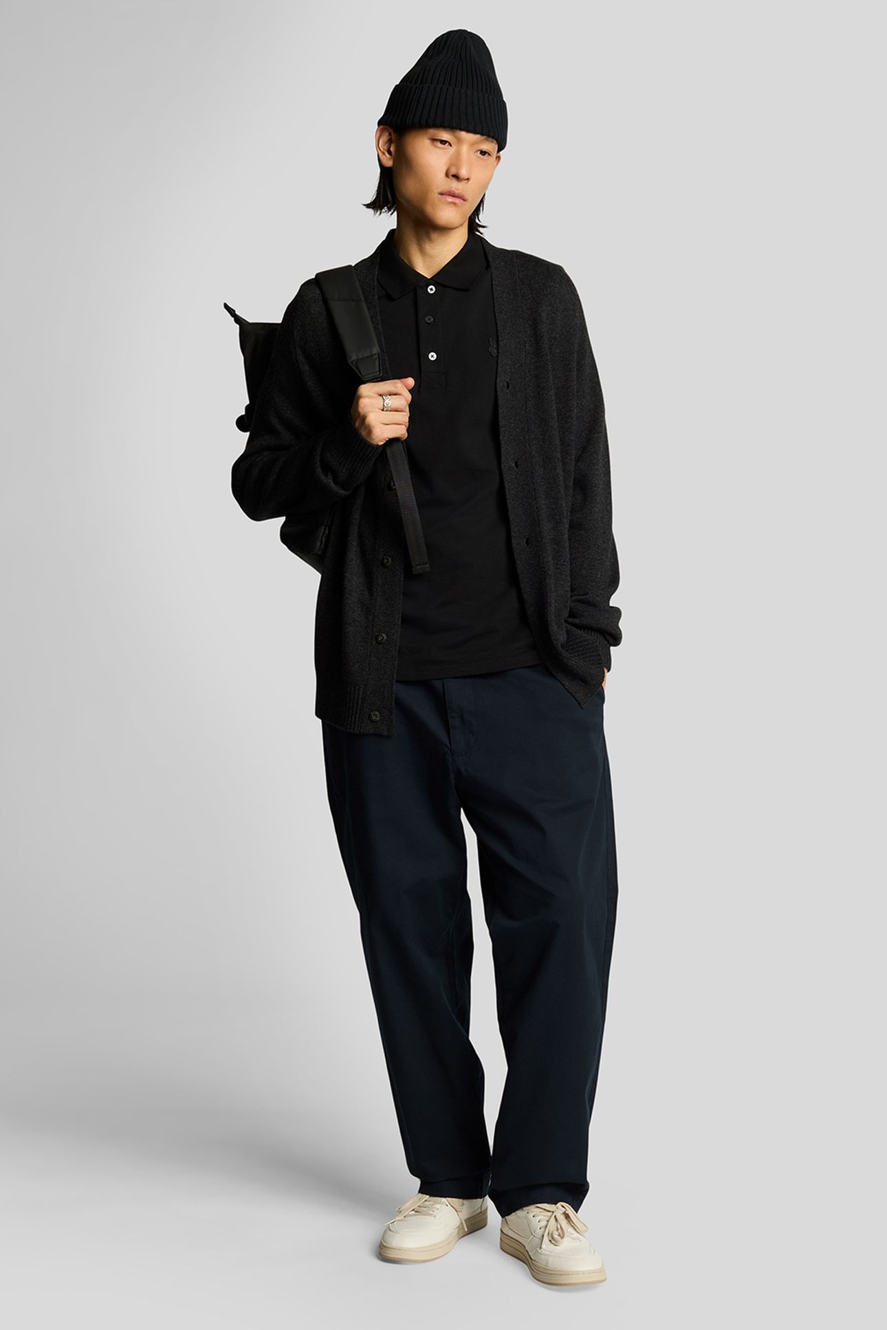 TONAL EAGLE POLO SHIRT JET BLACK 1