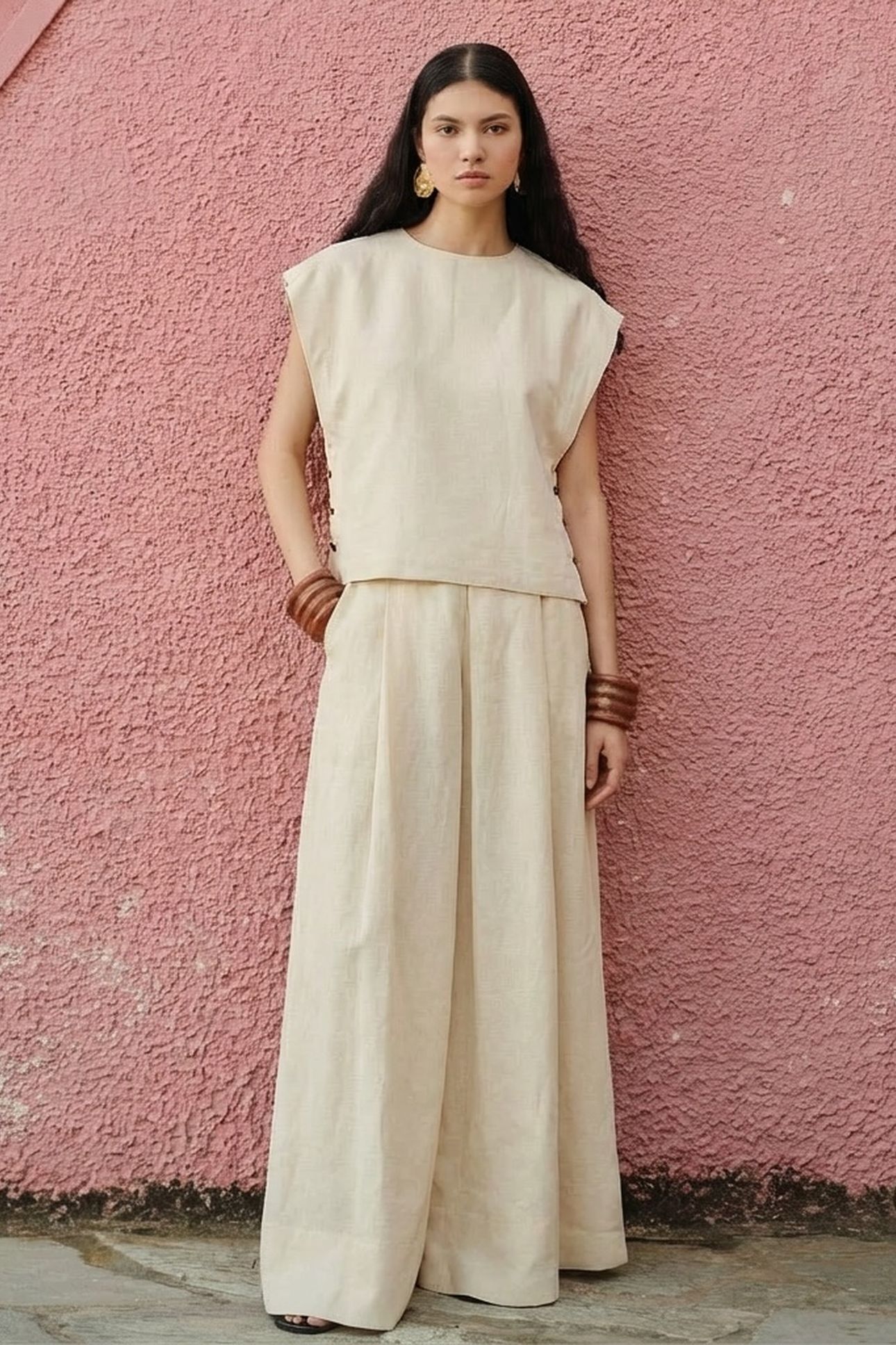 LOYALTY LONG SKIRT LINO ECRU 1
