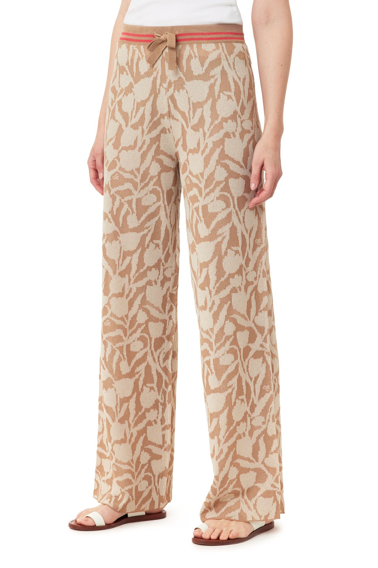 DRAWSTRING PANT OATMEAL HEATHER TULIPS 3