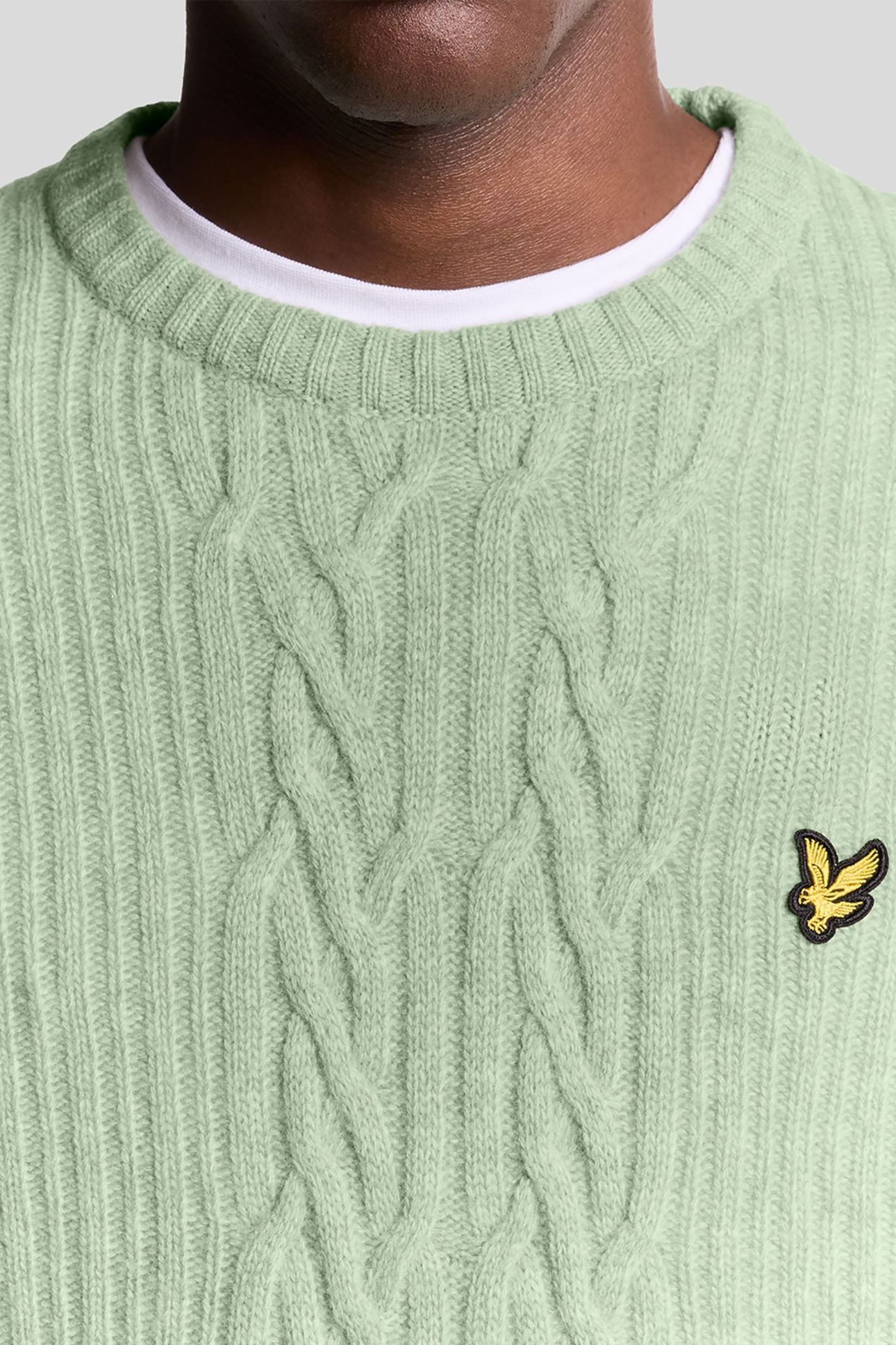 RIBBED CABLE KNIT JUMPER COLD MINT MARL 5