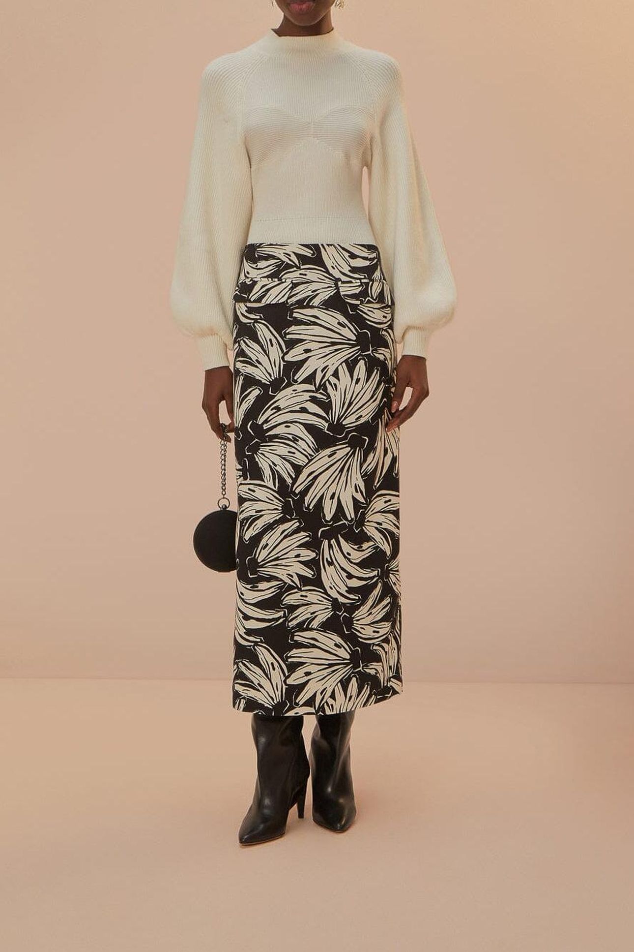 BLACK BOSSA BANANA LOW WAISTED MAXI SKIRT 2